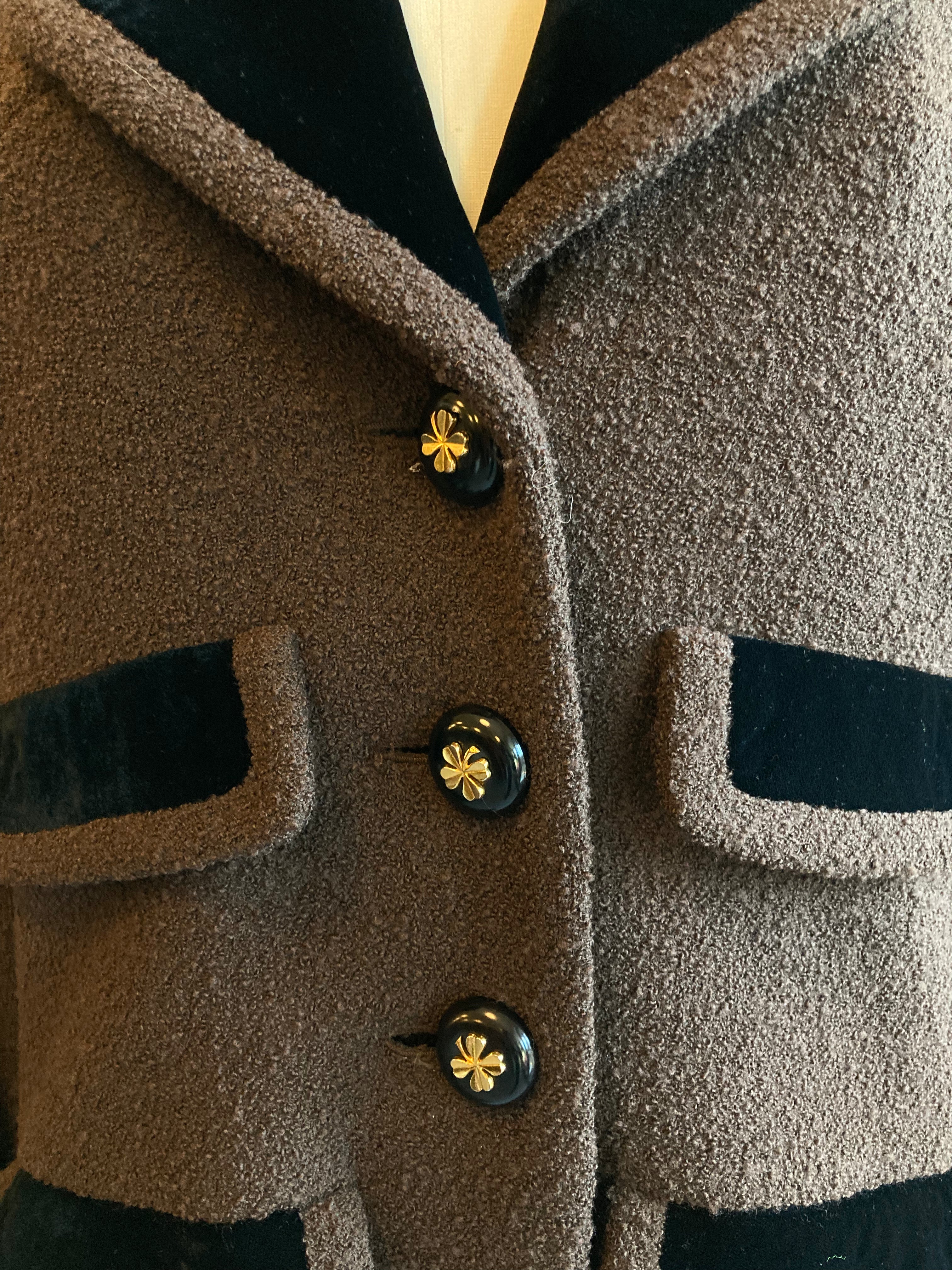 Vintage Boucle Coat for Women - Elegant Wool Blend Winter Jacket with Notched Lapel | Perfect for Office, Parties & Cold Weather Outfits