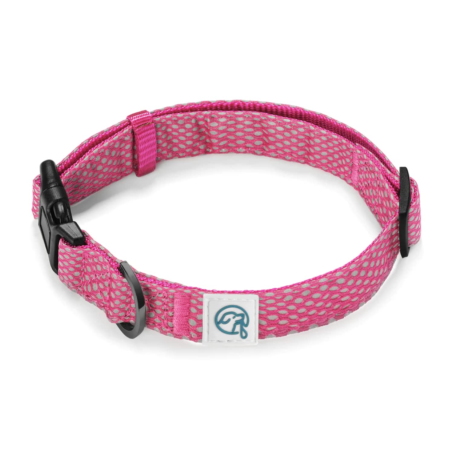 **Embark Illuminate Reflective Dog Collar for Small Dogs – Adjustable Padded Nylon Collar with Buckle, High-Visibility Night Safety – Perfect for Evening Walks, Jogging & Outdoor Adventures (Pink)**