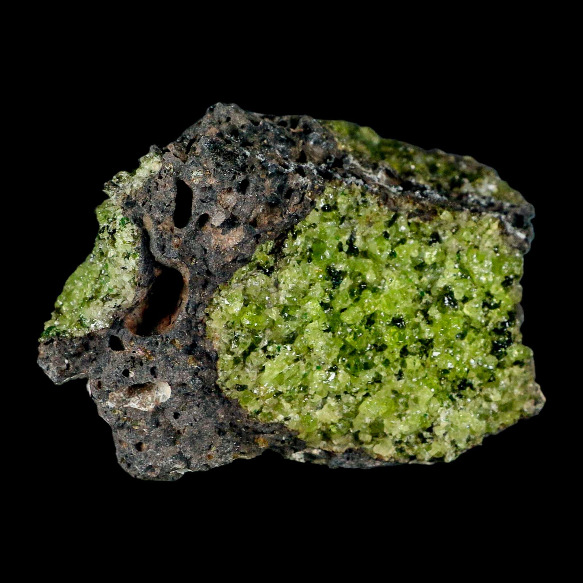 Natural Emerald Peridot & Chromium Crystal Specimen on Volcanic Rock - Gila AZ Mineral Collection | Home Decor, Jewelry Making & Geology Display