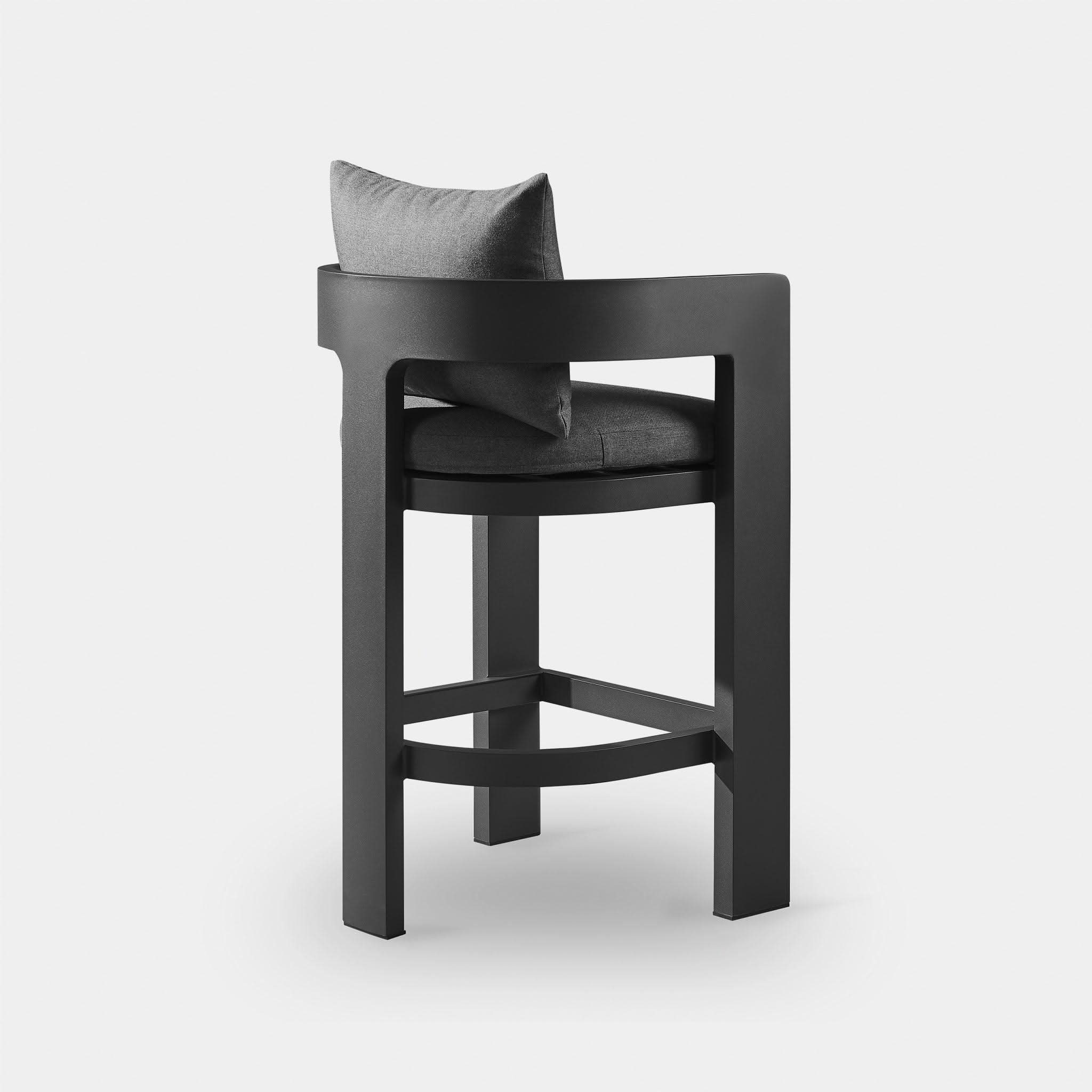 Victoria Aluminum Bar Stool - Adjustable Height Modern Kitchen Counter Stool with Backrest - Perfect for Home Bar, Kitchen Island & Outdoor Patio