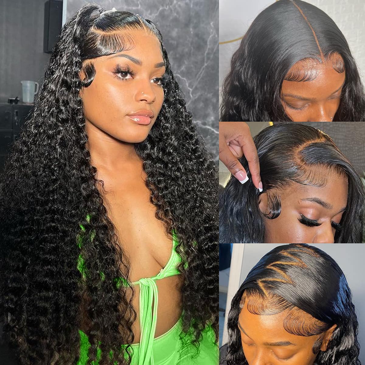 30 Inch 13x6 Lace Front Human Hair Wig - 200% Density Deep Wave Curly Remy Hair - Pre Plucked Natural Hairline for Women - Perfect for Daily Wear, Parties, and Special Occasions