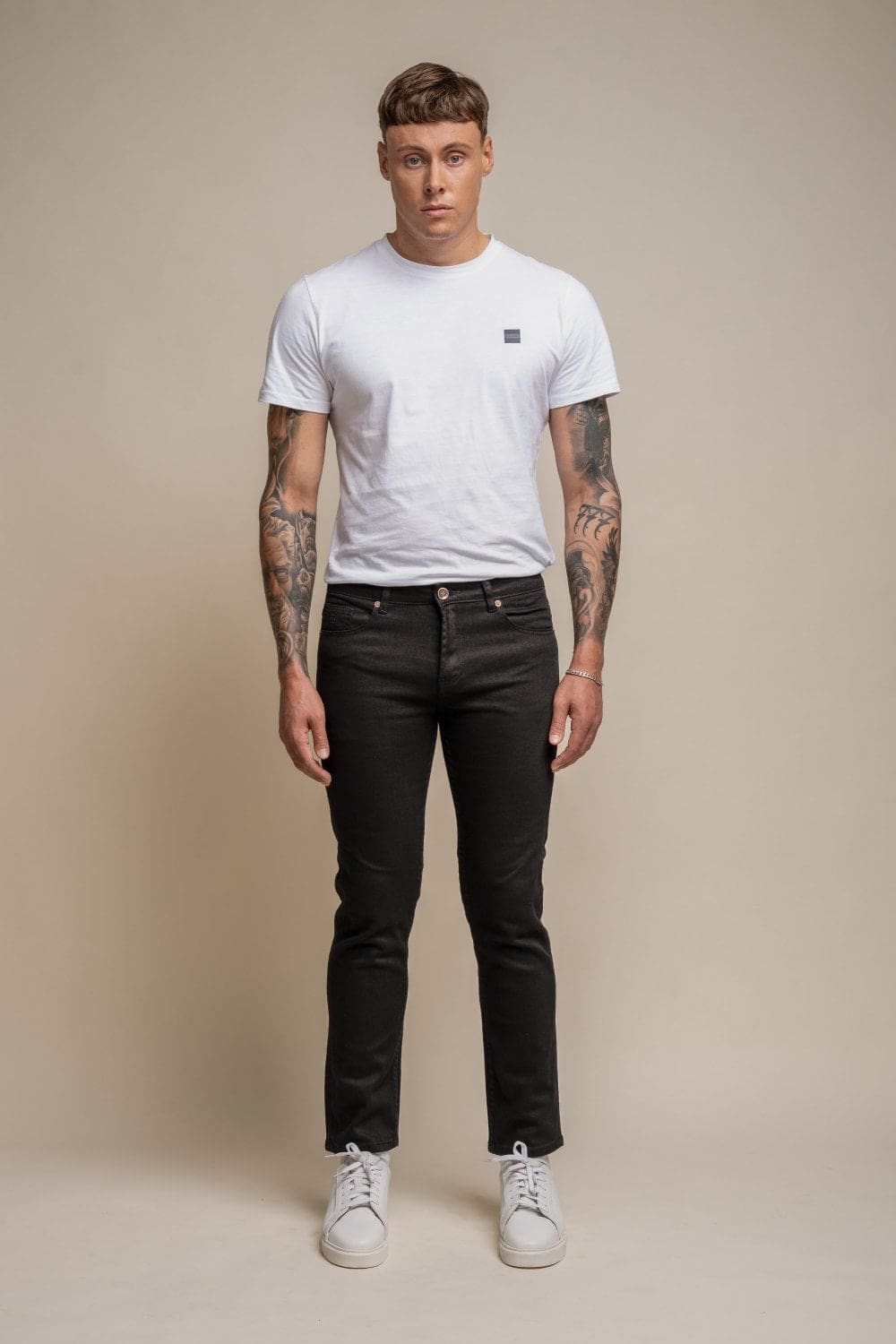 Cavani Milano Black Stretch Denim Jeans for Men - Slim Fit Comfortable Stretchable Jeans for Casual Wear & Night Out