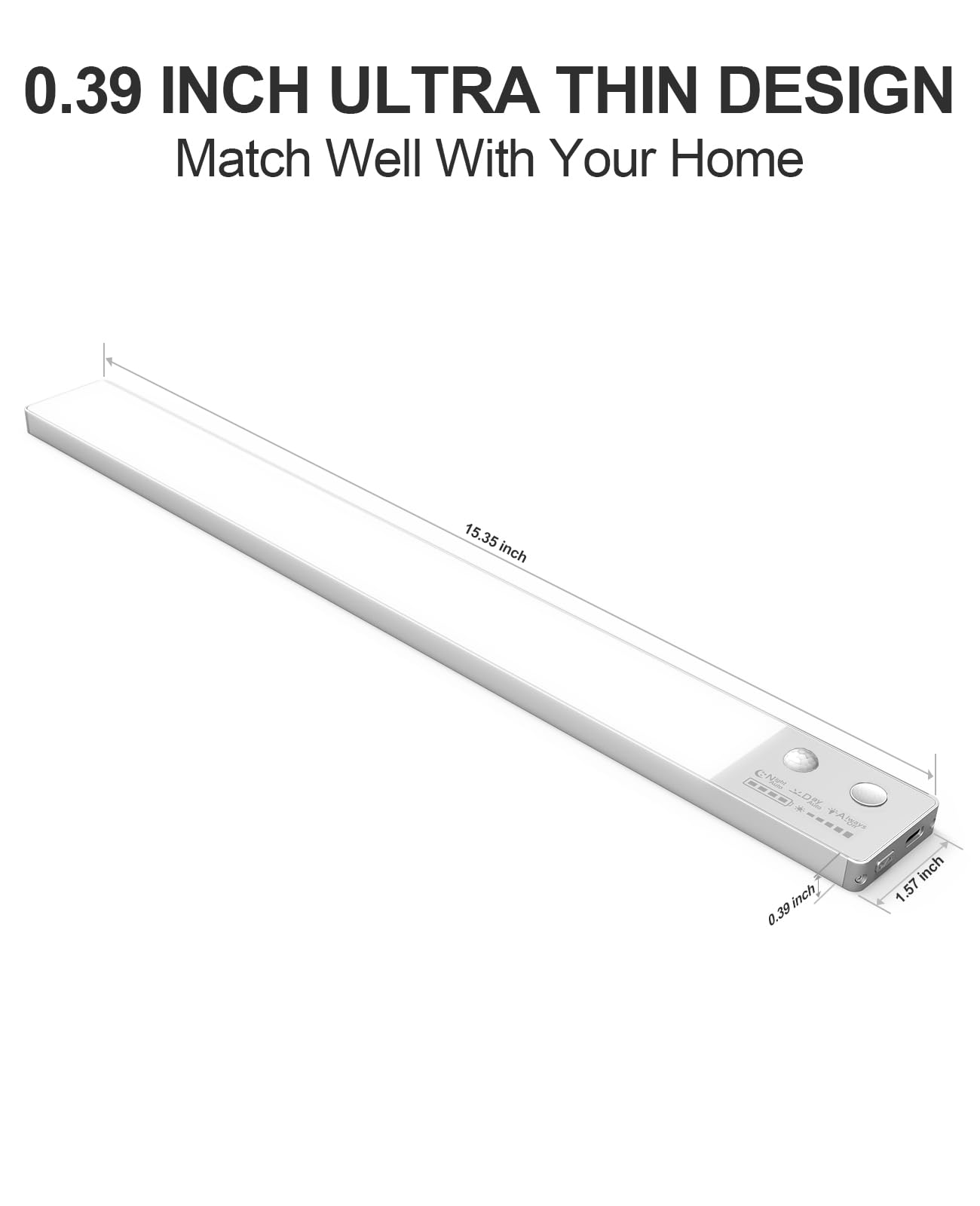 72 LED Under Cabinet Lights with Motion Sensor & Power Display - 3000mAh Rechargeable Wireless Closet Lights - Dimmable Magnetic Night Lights for Kitchen, Wardrobe, Hallway (2 Pack) - Perfect for Dark Spaces & Nighttime Safety