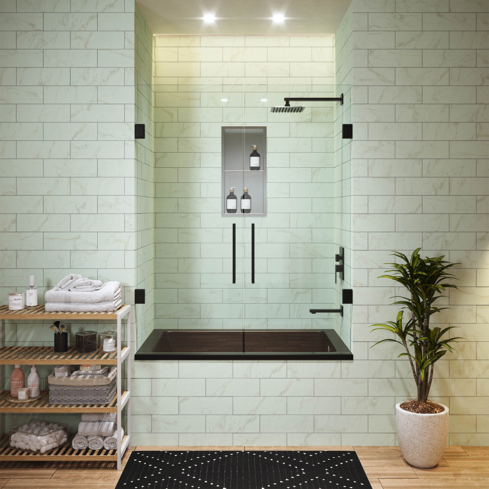 Voltaire 54 x 30 Reversible Drain Drop-In Bathtub in Matte Black - Modern Freestanding Soaking Tub for Luxury Bathroom & Spa Relaxation