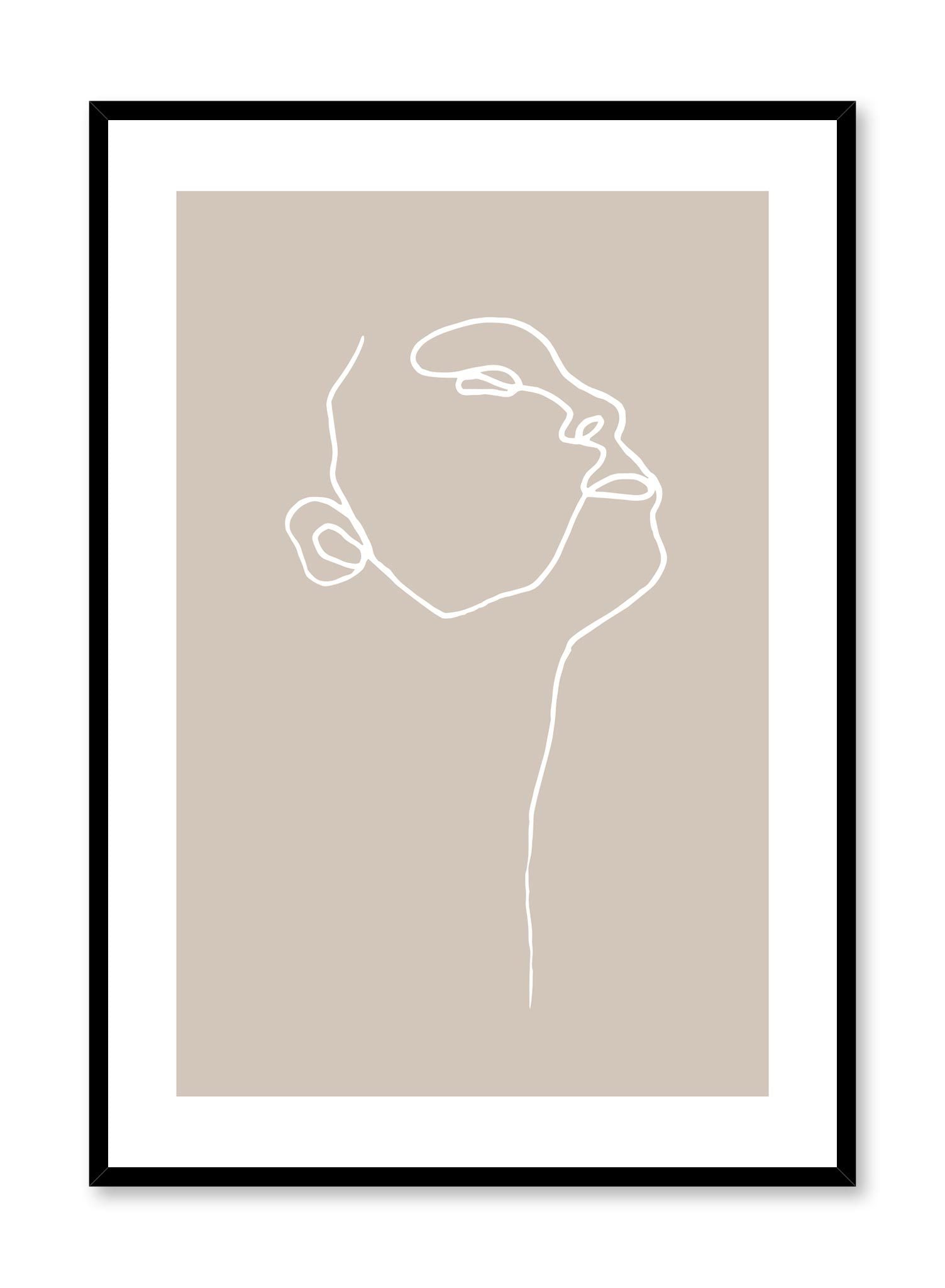 Beige Profile Poster - Elegant Wall Art for Home & Office Decor | Perfect for Living Rooms, Bedrooms & Workspaces