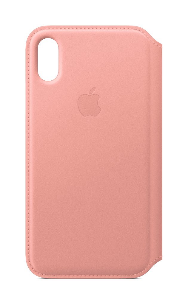 Apple iPhone X Leather Folio Case - Soft Pink | Premium Protective Wallet Cover with Card Slots | Perfect for Everyday Use & Travel Accessories