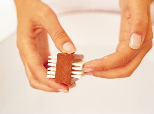 6-Piece Wooden Nail Brush Set - Double Sided Nail Cleaning & Scrub Brush for Manicure & Pedicure - Natural Wood Nail Care Supplies for Home Salon & Spa Use