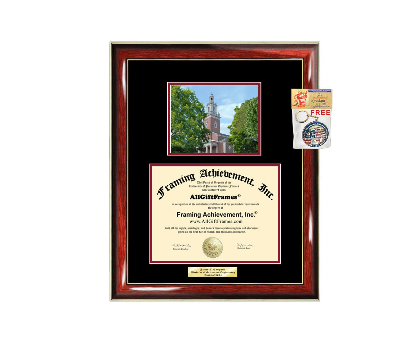 Denison University Diploma Frame - Personalized Engraved Graduation Gift for Students - Large Document Display for Office or Home Decor