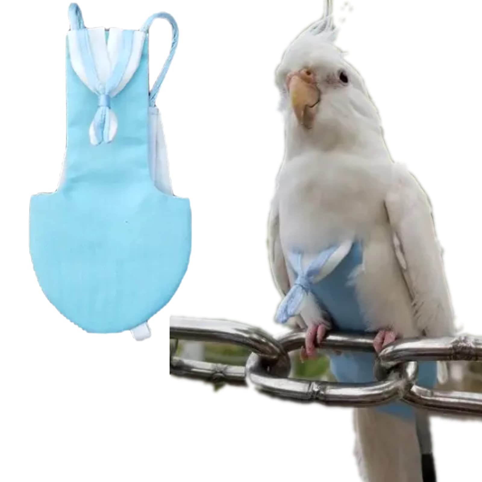 **Blue Large Bird Flight Suits Diapers - Parrot Sailor Suits for Monk Parakeets & Cockatiels | Training Nappy Suit Liners & Clothes | Perfect for Outdoor Adventures & Indoor Play**