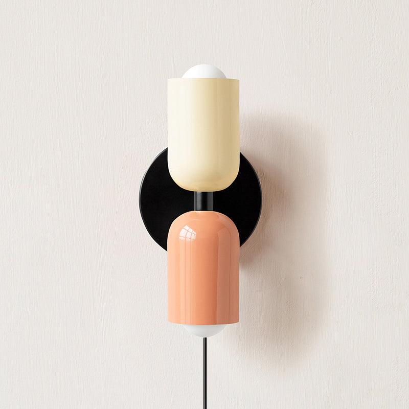 Double Plug In Wall Lamp - Modern USB & Outlet Night Light for Bedroom, Nursery, Hallway - Adjustable Brightness & Energy Efficient