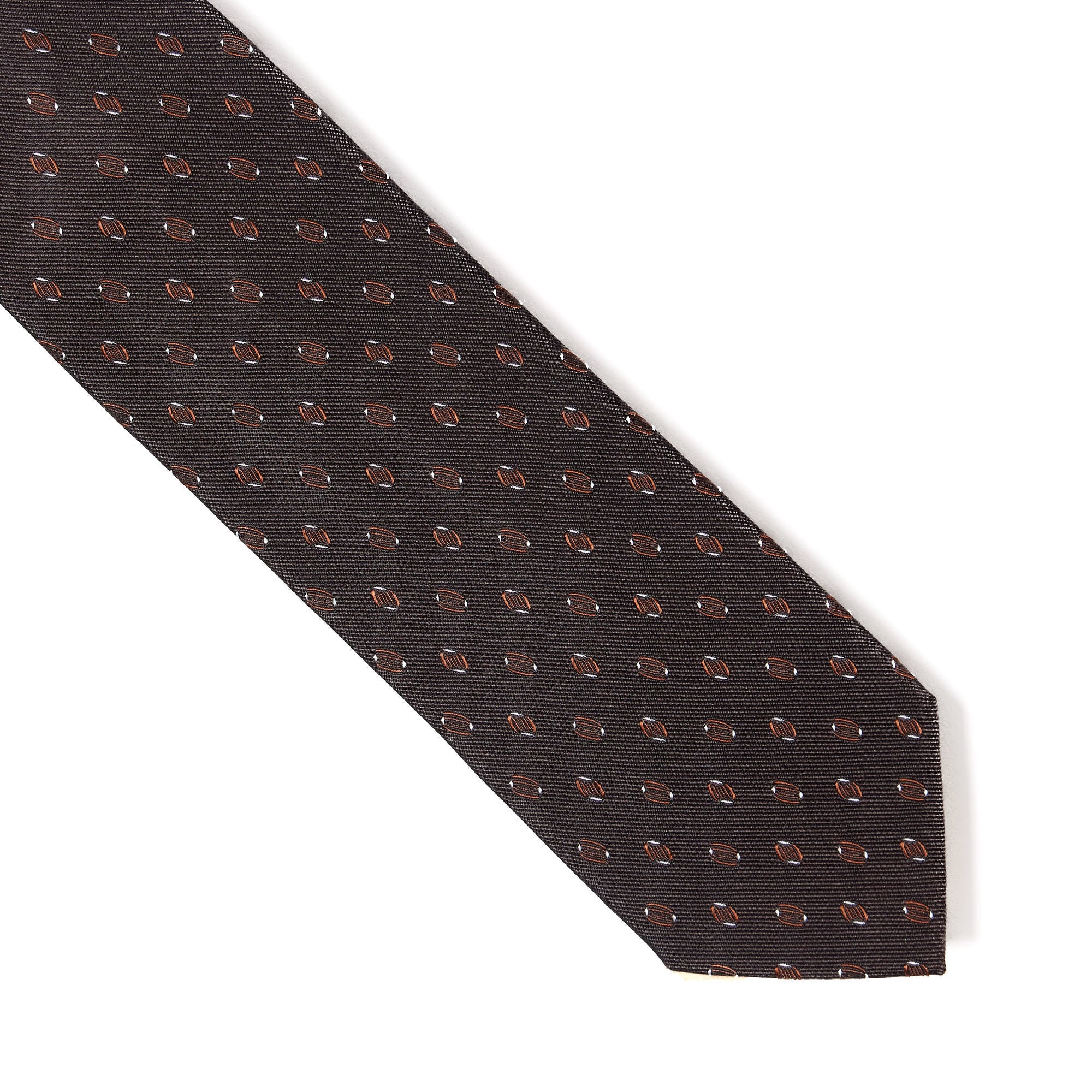 HENRY SARTORIAL X CANTINI Premium Woven Silk Tie in Brown/Tan - Elegant Necktie for Business, Wedding & Formal Occasions