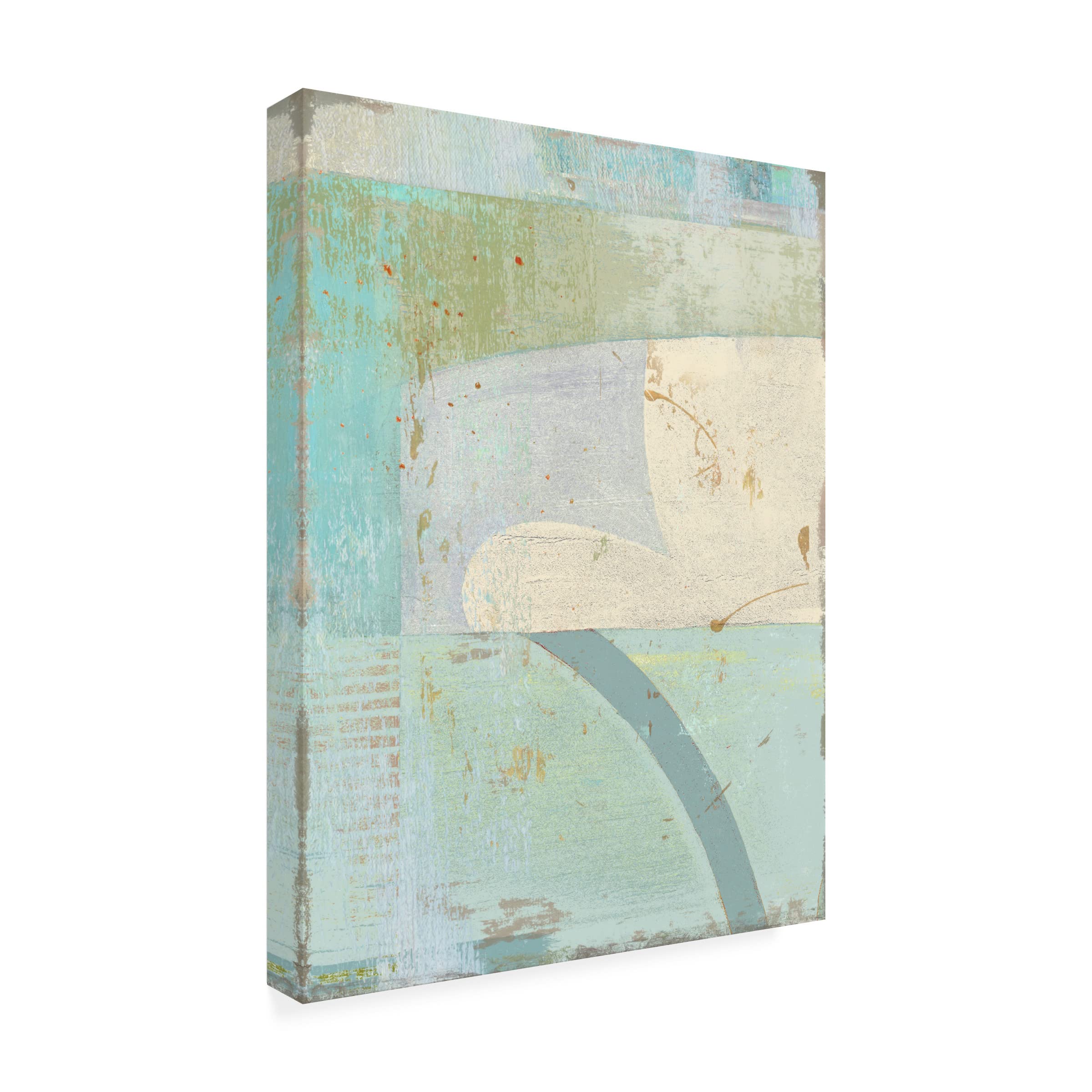 Trademark Fine Art 'Coastal Blues No 1' Canvas Wall Art by Suzanne Nicoll - Beach House Decor, Ocean Themed Living Room Painting, Coastal Blue Abstract Artwork for Home & Office