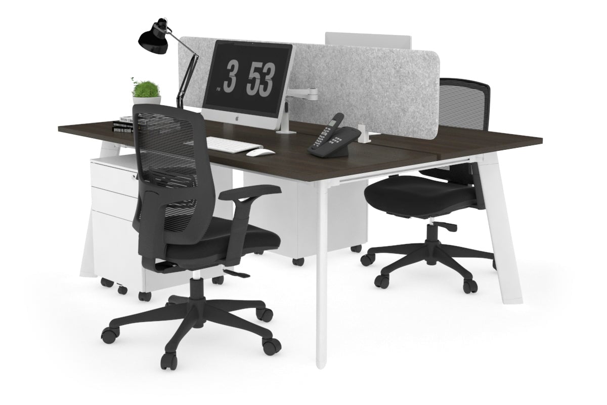 2-Person Workstation with White Frame - 1200L x 700W Dimensions - Perfect for Office, Home Office, and Collaborative Workspaces