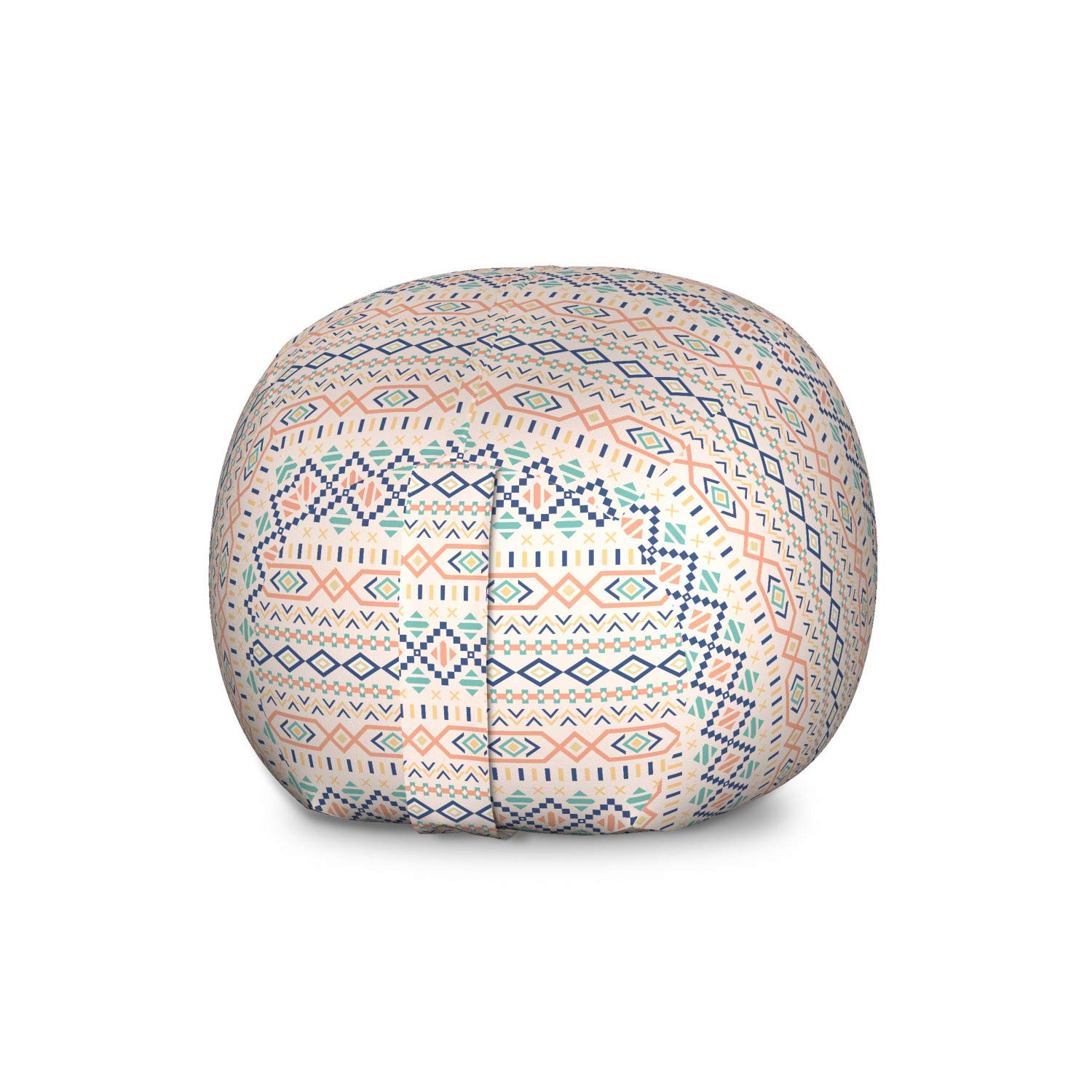 Ambesonne Geometric Storage Toy Bag Chair - Large Multicolor Washable Stuffed Animal Organizer with Tribal Prehistoric Design | Kids Room Decor, Playroom Storage, Nursery Organization