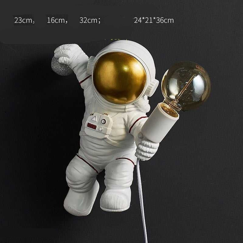 Astronaut Model Night Light - Resin Bedside Table Lamp for Kids Room, Nursery Decor & Space Themed Bedroom Lighting