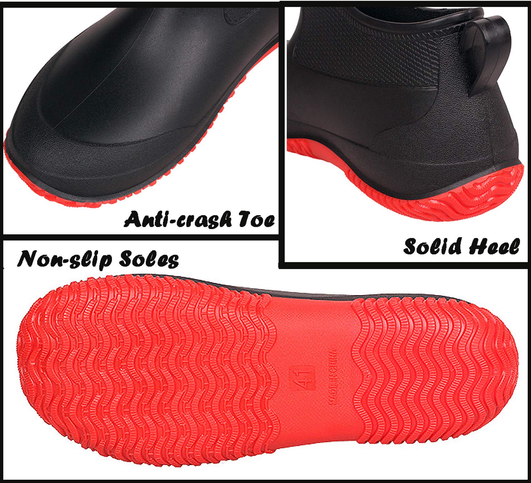 SMajong Waterproof Rain Boots for Women & Men - Anti-Slip Rubber Ankle Garden Boots, Car Wash Shoes | Perfect for Gardening, Outdoor Work, Rainy Days & Wet Conditions