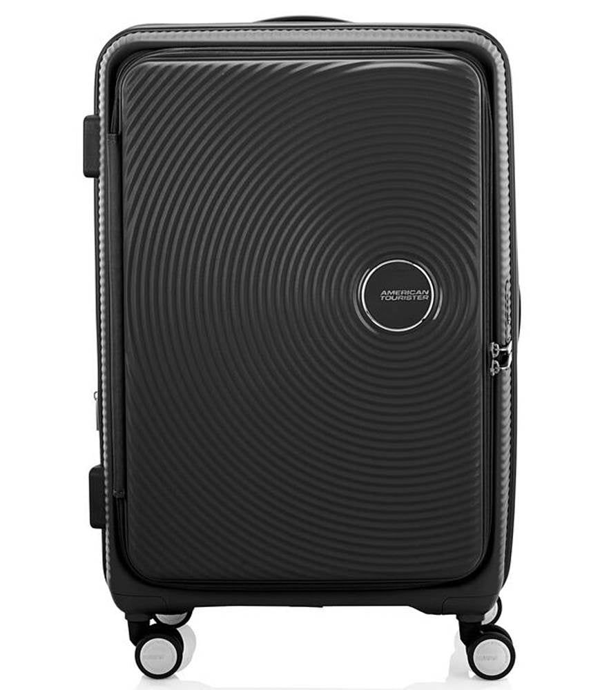 American Tourister 75cm Curio Book Opening Black Luggage - Perfect for Business Travel & Weekend Getaways
