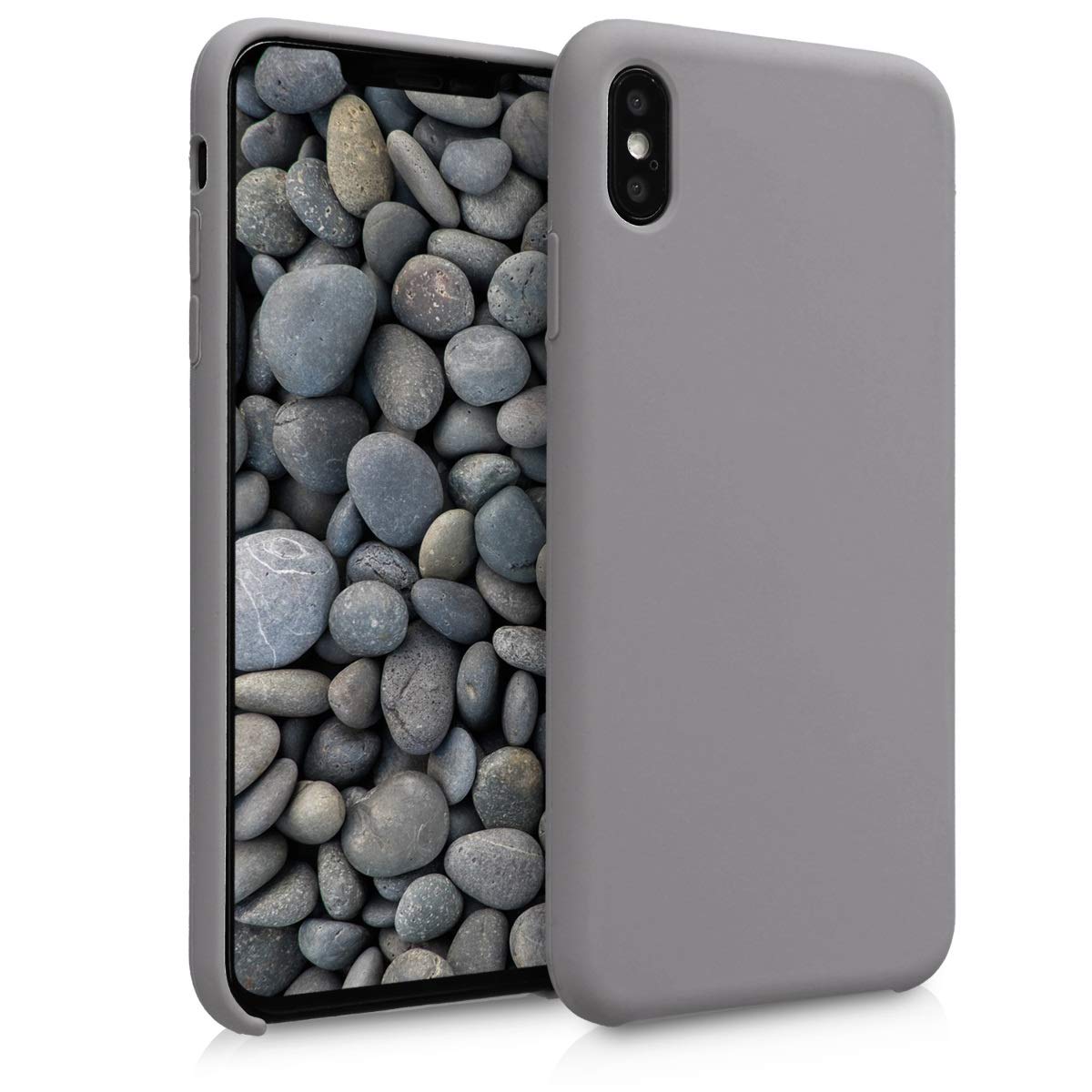 Premium Slim TPU Silicone Case for Apple iPhone XS Max - Soft Matte Finish & Stone Dust Color | Protective Phone Cover for Everyday Use, Work & Travel