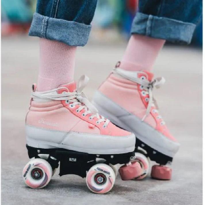 Chaya Park Kismet Barbiepatin 21 Roller Skates for Women - Adjustable Quad Roller Skates with Light-Up Wheels for Outdoor & Indoor Skating, Rink, Park, Fitness and Roller Derby