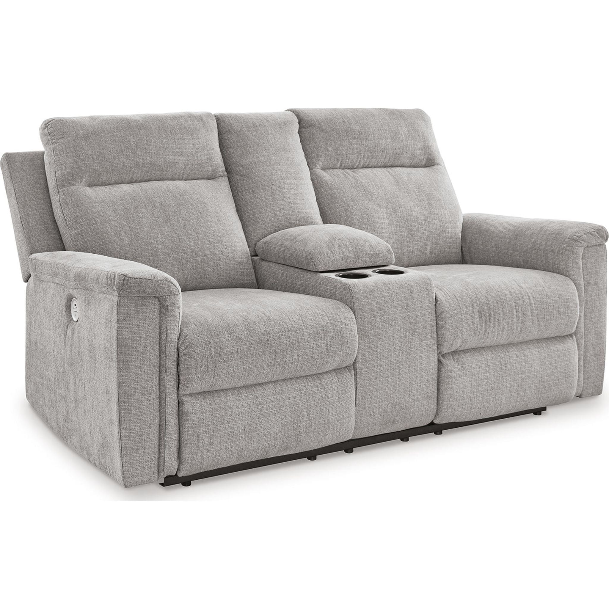 Barnsana Power Reclining Loveseat with Console - Modern Electric Recliner Sofa for Living Room, Home Theater & Family Room - Comfortable Dual Motor Couches with USB Charging & Cup Holders