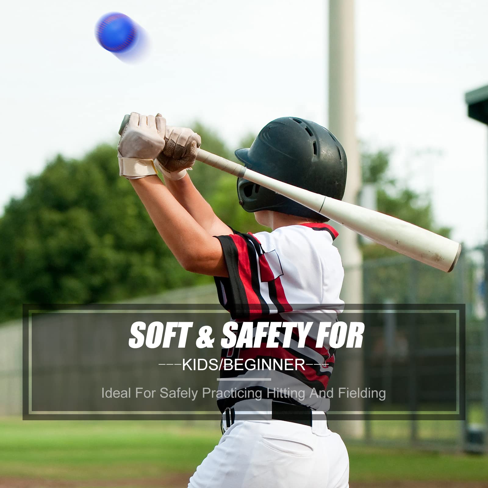 Zhanmai 12 Pack Soft Foam Baseballs for Kids & Teens - Safe Training Baseballs for Practice, Pitching & Batting (Blue, White, Yellow) - Perfect for Backyard Games, Baseball Drills & Youth League Training