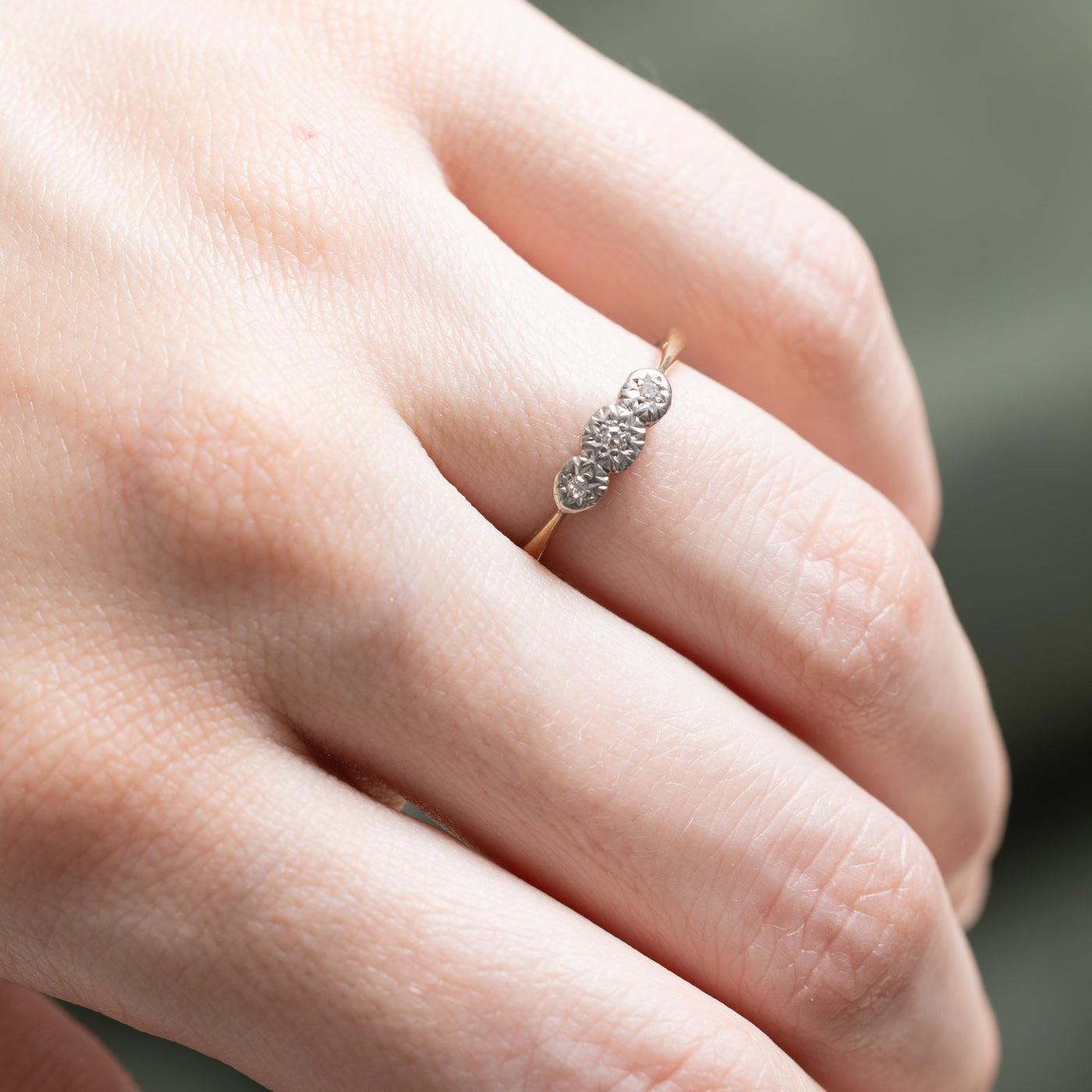 0.03ctw Three Stone Illusion Set Diamond Ring - Size 6 | Elegant Engagement & Wedding Band for Women | Perfect for Proposals, Anniversaries & Special Occasions