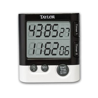 Taylor 2 Event Digital Timer - 24 Hour Countdown Clock with Large LCD Display for Kitchen, Classroom, and Office Use