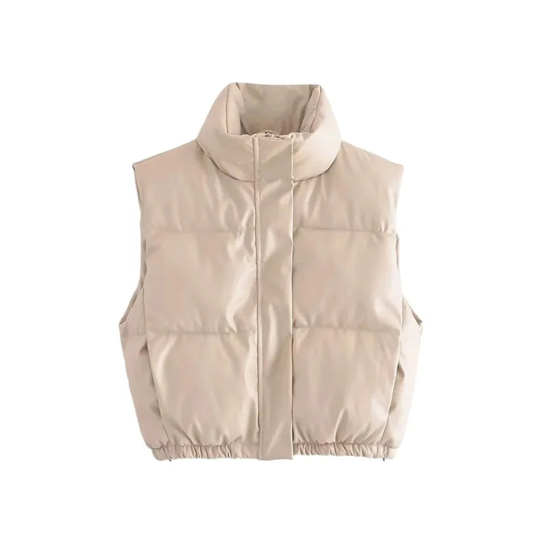 Women's Cotton Vest Short Casual Black Button Up Outwear & Coat - Warm Cropped Top for Autumn Winter 2023 | Perfect for Office, Layering & Everyday Wear