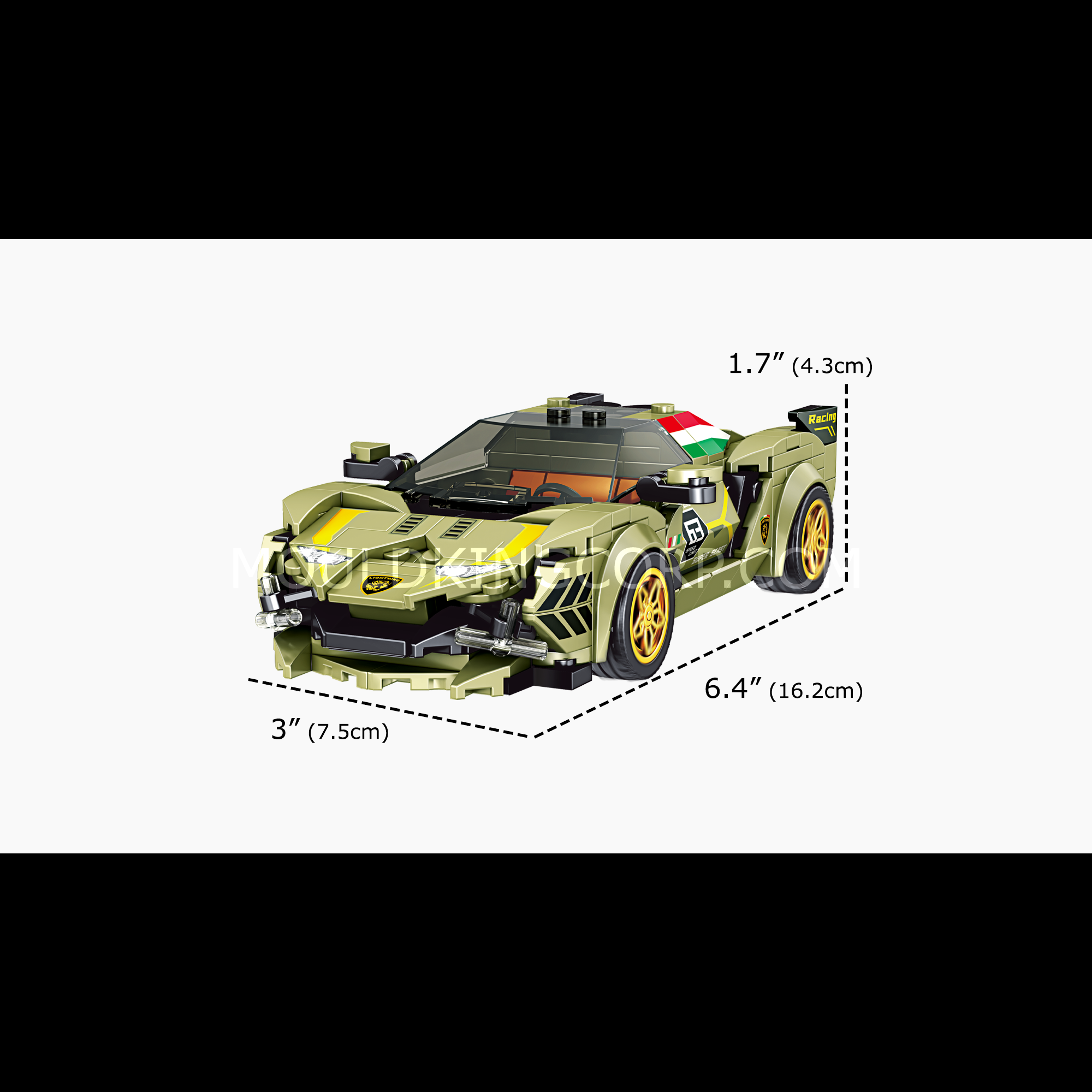Mould King 27003 Italian Bull Sian Sports Car Model Building Set | 333 PCS | Perfect for Car Enthusiasts & Collectors | Great Gift for Kids & Adults | DIY Assembly Toy for Home Display & Play