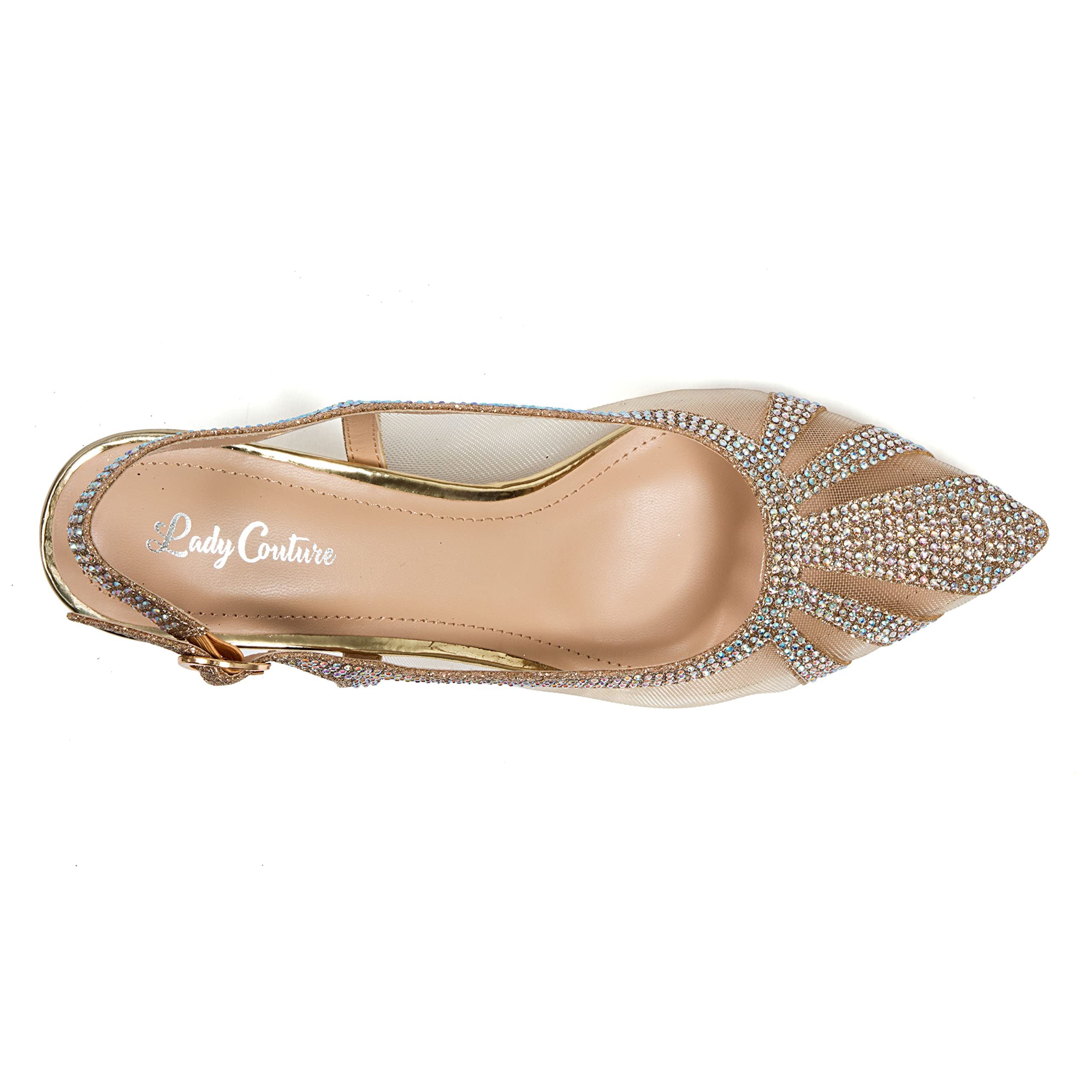 Ninety Union Macy Rhinestone Trimmed Sling Back Pumps - Elegant Women's Dress Shoes for Parties, Weddings & Special Occasions