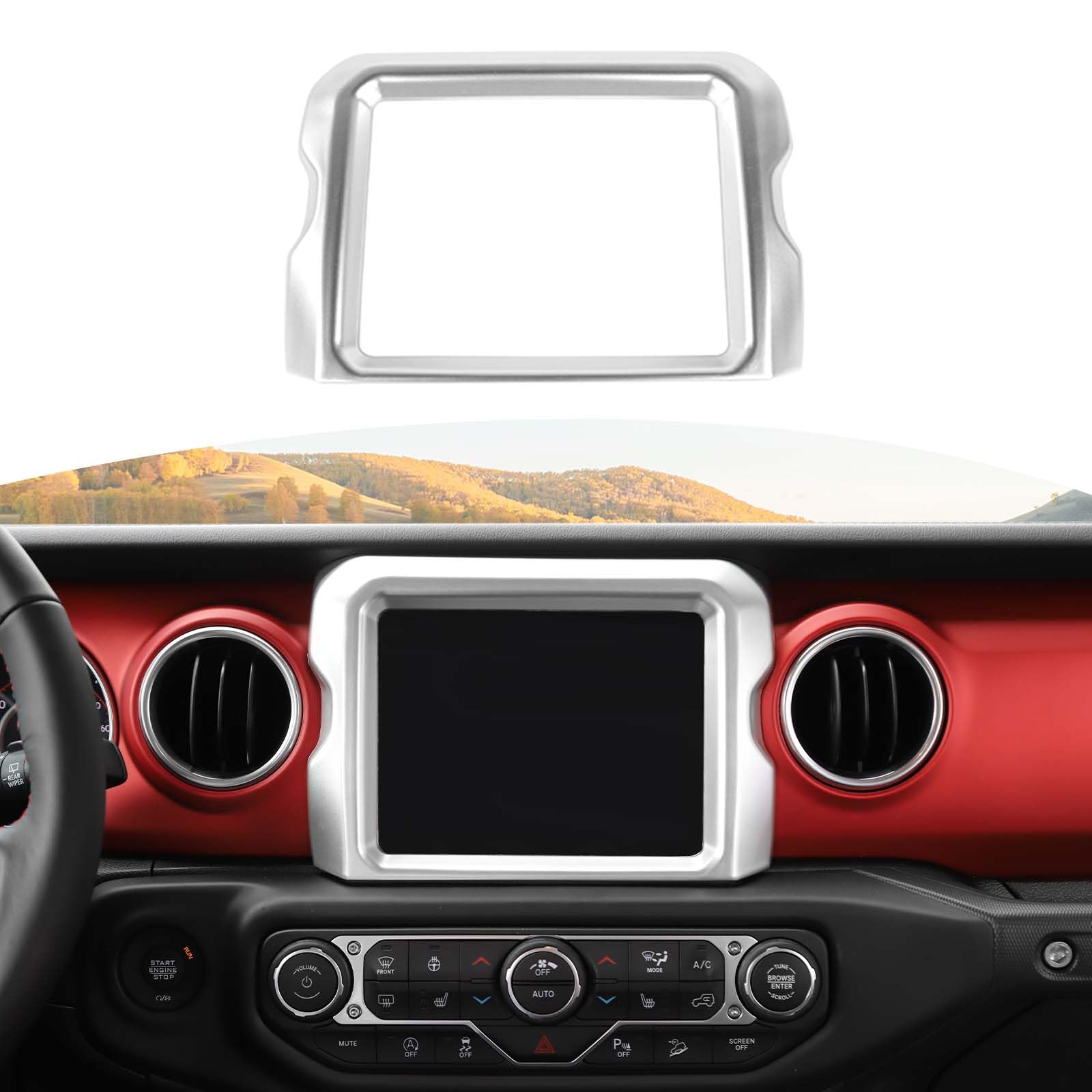 Jeep JL Center Console Radio Display Panel Trim Cover - Compatible with Wrangler JL/JLU & Gladiator JT (2018-2023) - 8.4
