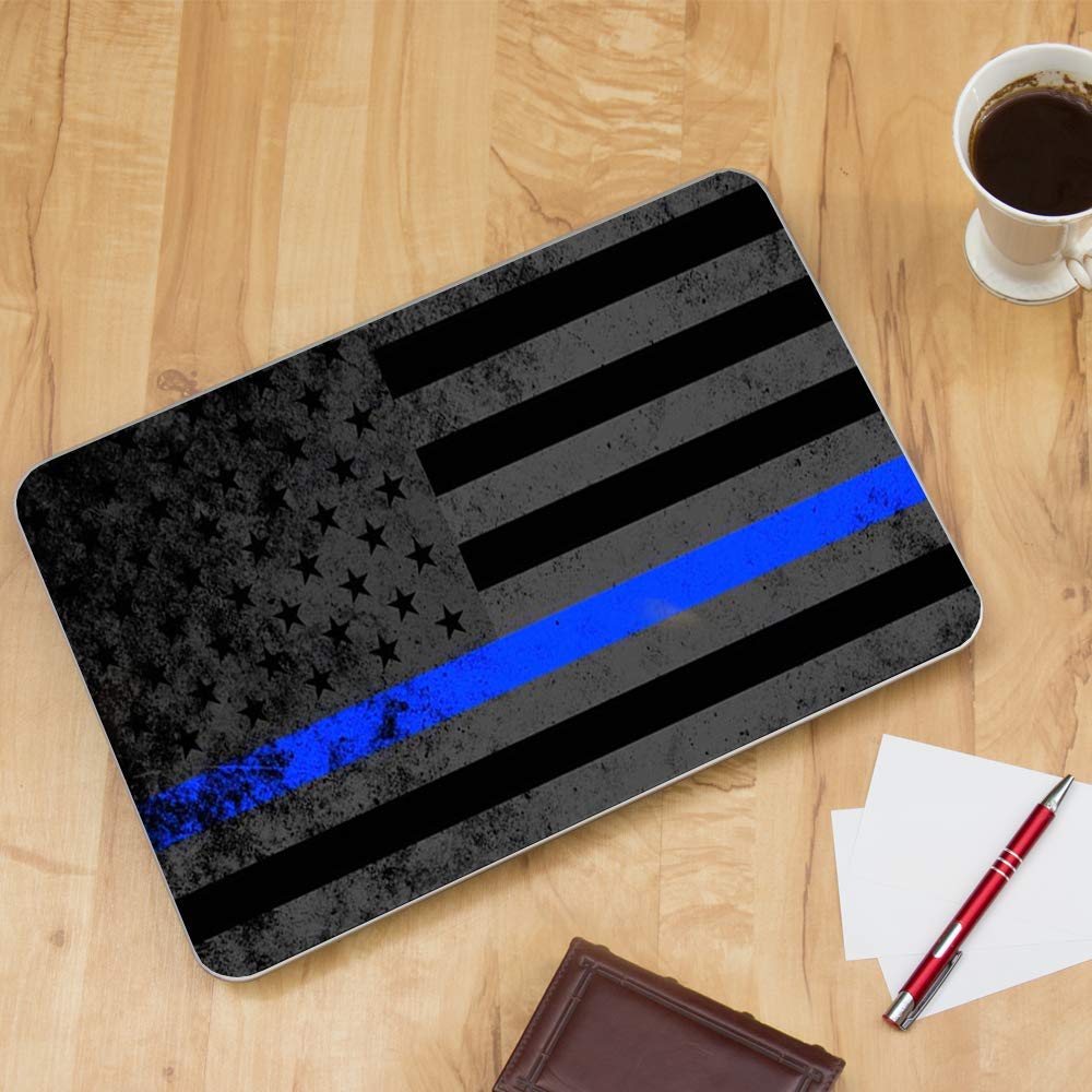 Custom Laptop Vinyl Stickers for 13.3 to 16 Inch Screens - Thin Blue Line American Flag Design for HP, Lenovo, Apple, Dell, Compaq, Asus, Acer - Perfect Laptop Accessories for Office, School, and Travel