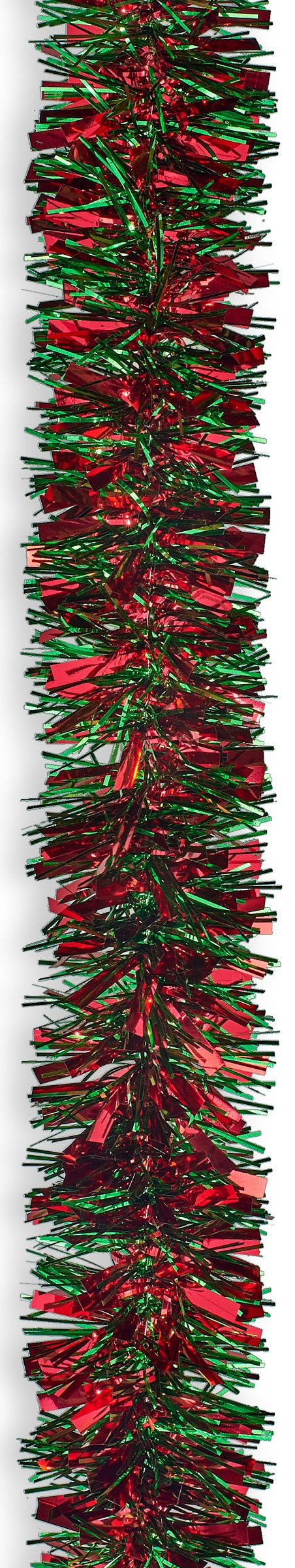 15' Fantasy Red and Green Tinsel Christmas Garland - Premium Holiday Decor for Tree, Mantel, Staircase & Party Decoration