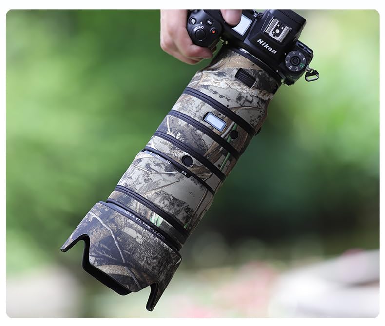 Nikon Z 70-200mm f/2.8 VR S Waterproof Camouflage Lens Cover - Rainproof & Protective Chasing Birds Camo Design for Outdoor Wildlife Photography (Reed Camouflage Pattern) | Ideal for Hunting, Birdwatching & Nature Shoots in Wet Conditions