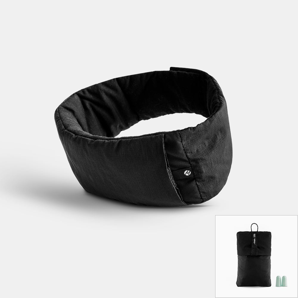 Best Blackout Sleep Mask with Comfortable Earplugs for Travel, Meditation & Deep Sleep - Block Light & Noise Effectively