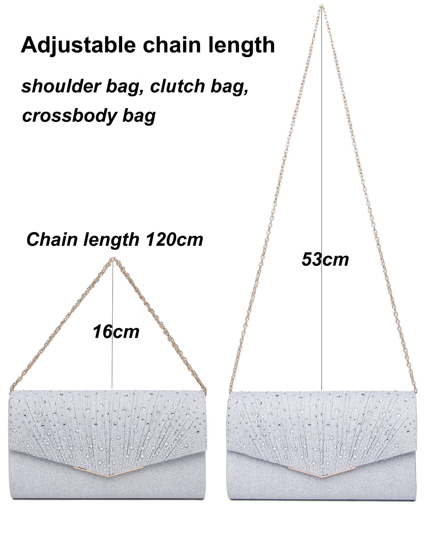 Sparkling Rhinestone Clutch Purse for Women - Elegant Evening Bag for Wedding, Prom, Party | Perfect Christmas Gift & Special Occasion Accessory | Great for Date Nights, Galas & Formal Events