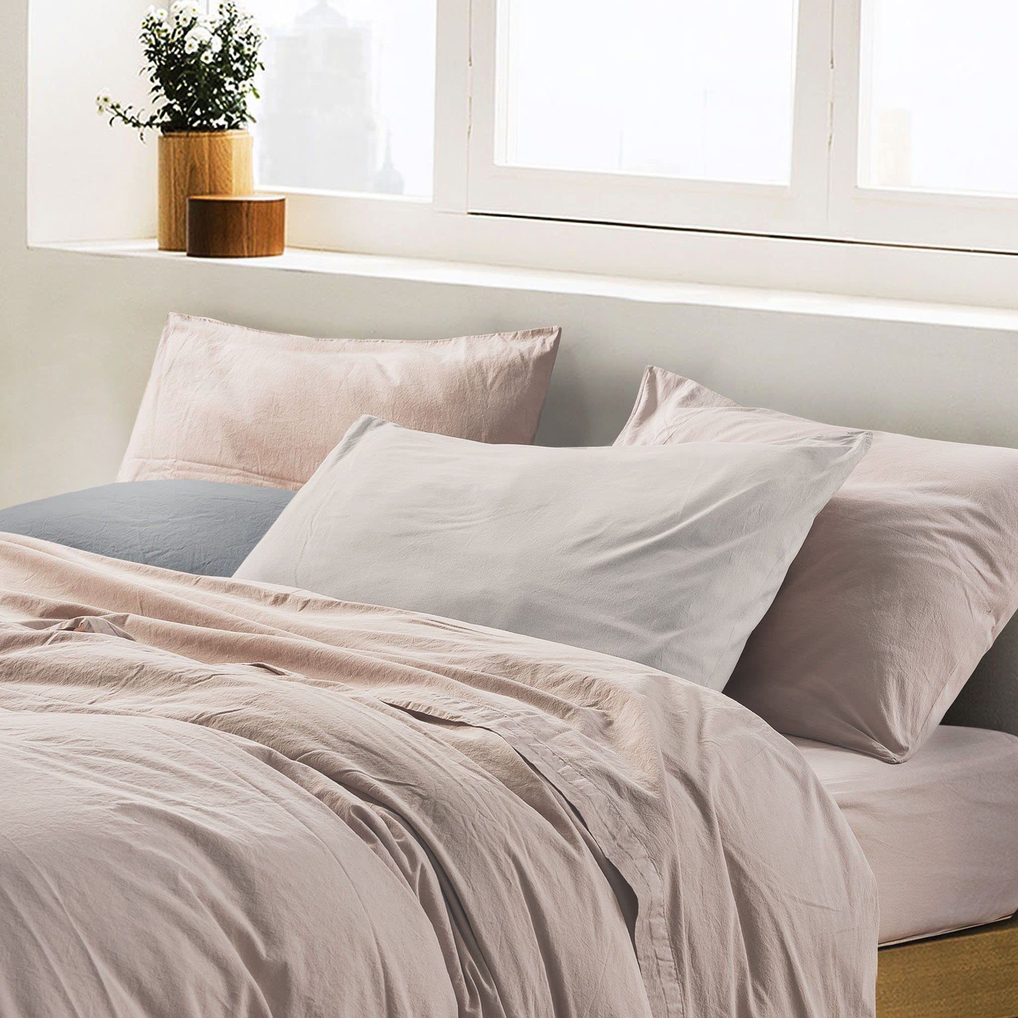 StoneWashed 100% Cotton No-Iron Sheet Set - Lisola | Soft & Wrinkle-Free Bedding for Comfortable Sleep & Easy Care