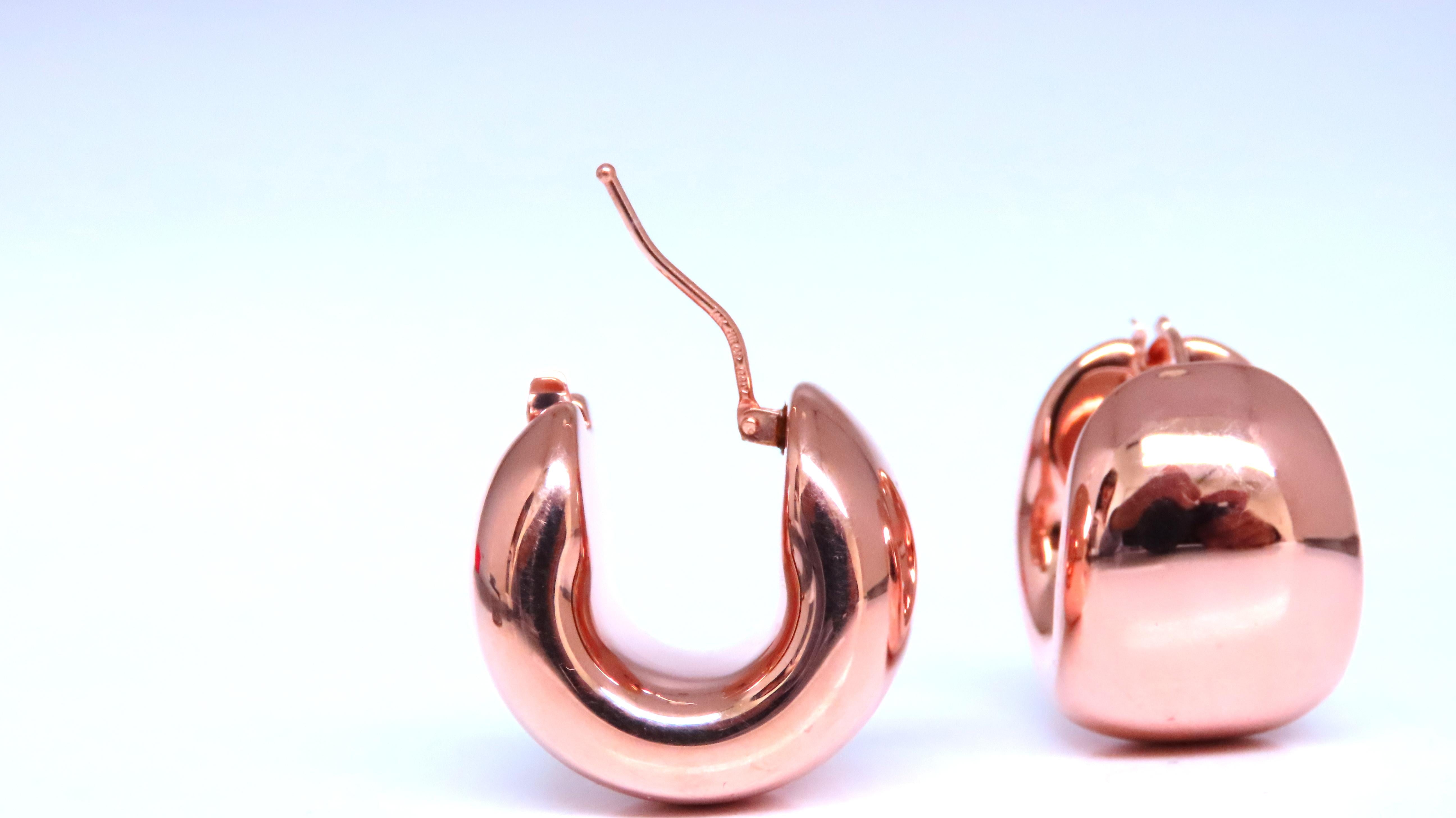 14kt Gold Semi Hoop High Shine Wide Lever Clip Earrings for Women - Elegant Party & Wedding Jewelry Gift