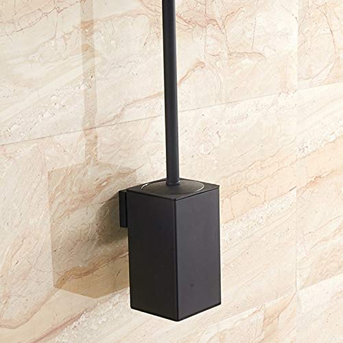 Stainless Steel Toilet Brush with Wall Mount Holder - Black Bathroom Cleaning Brush Set for Hygienic Toilet Cleaning - Perfect for Home, Hotel, and Office Restrooms