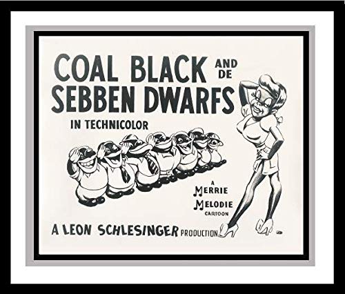 Vintage Warner Brothers Studio Lobby Card - Coal Black and De Sebben Dwarfs Publicity Still | Classic Animation Collectible for Disneyana Fans & Film Memorabilia Enthusiasts | Perfect for Home Theater Decor, Movie Themed Parties & Vintage Animation Collections