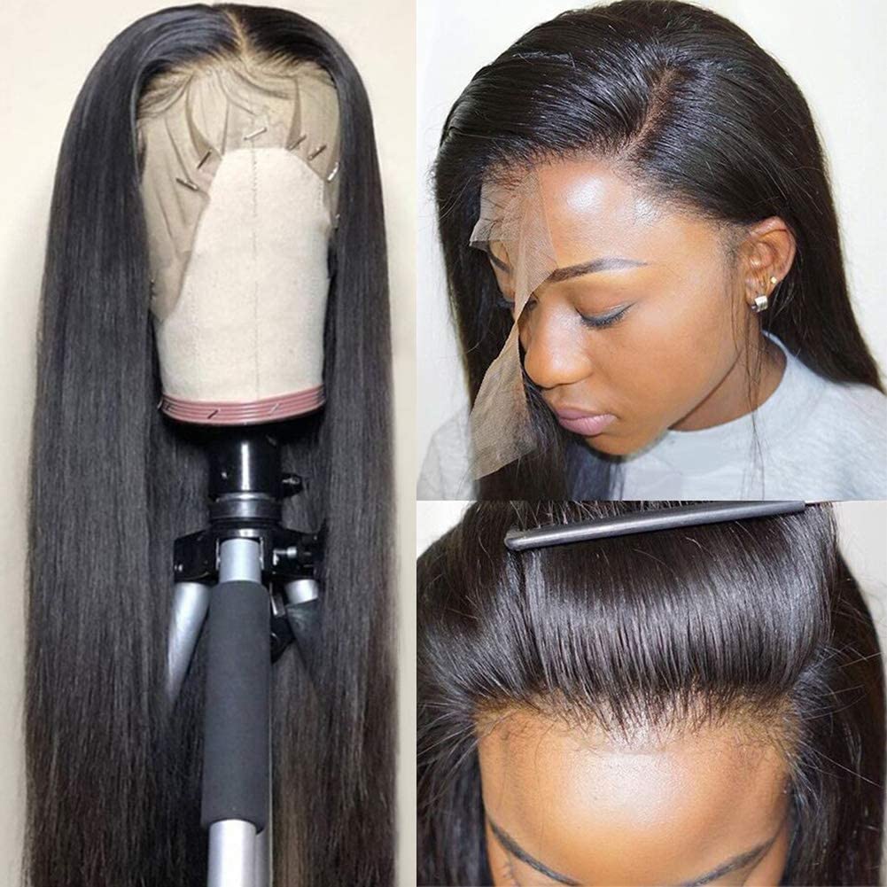 TOOCCI 360 Lace Front Wigs Human Hair - 16 Inch Straight Full Lace Wig for Black Women | Pre-Plucked 150% Density | High Ponytail & Bun Styling | Natural Look for Daily Wear, Parties & Special Occasions