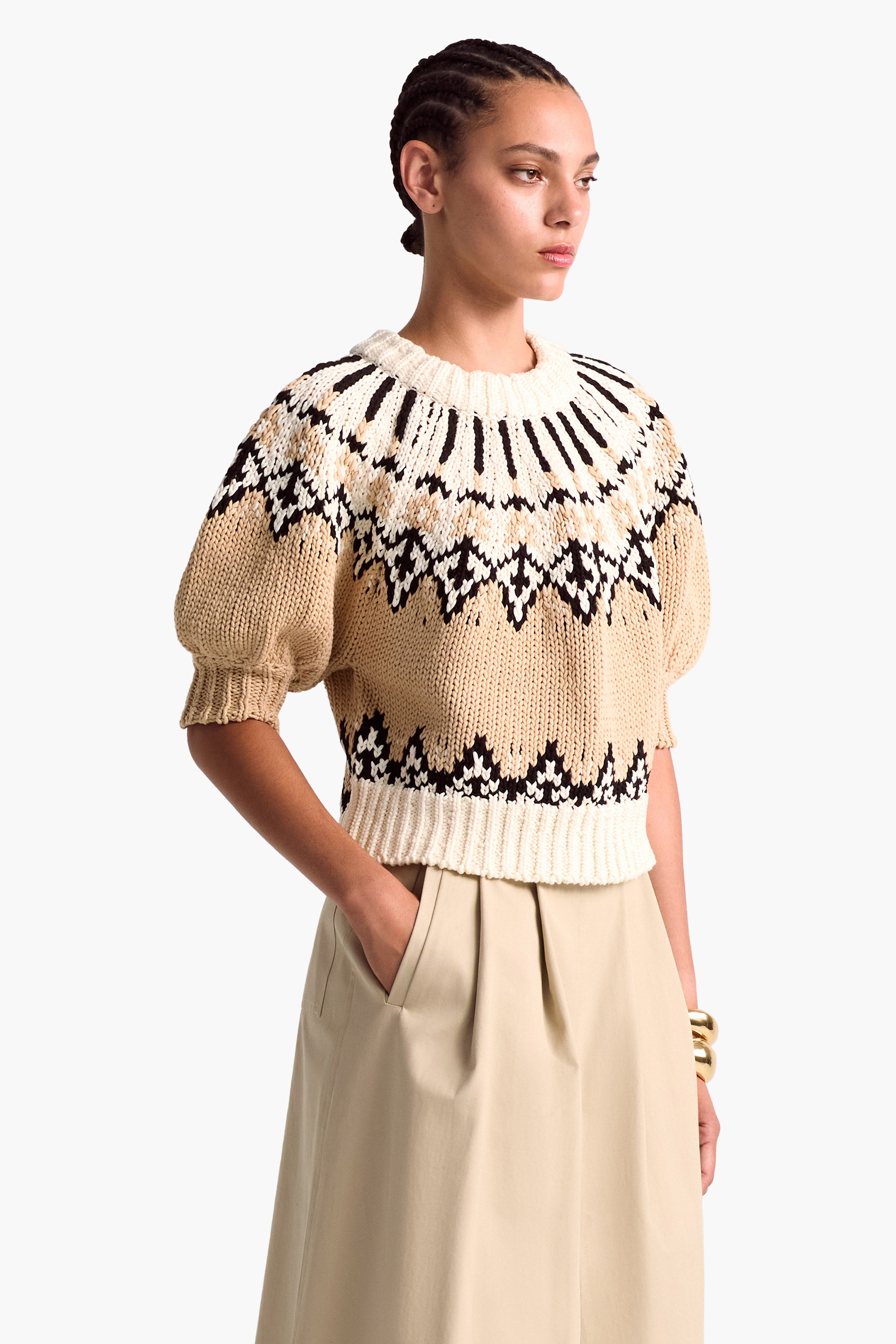 Fair Isle Ivory Sweater for Women - Cozy Knit Pullover for Winter & Fall Fashion | Perfect for Casual Wear, Office Outfits & Holiday Gatherings