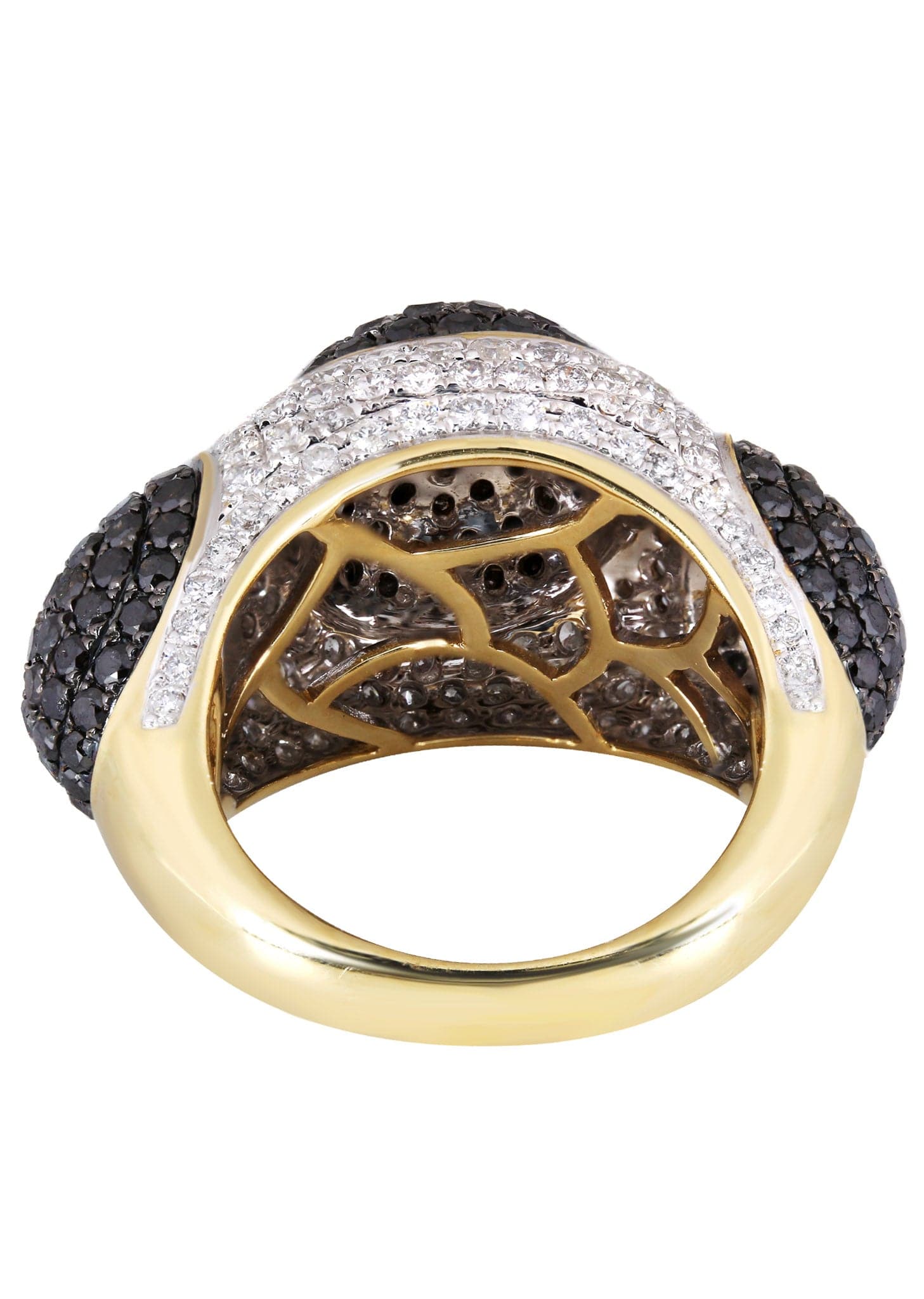 14K Gold Black Diamond Cocktail Ring for Women - 5.66 Carats, 15.74 Grams - Elegant Evening Party & Special Occasion Jewelry Gift