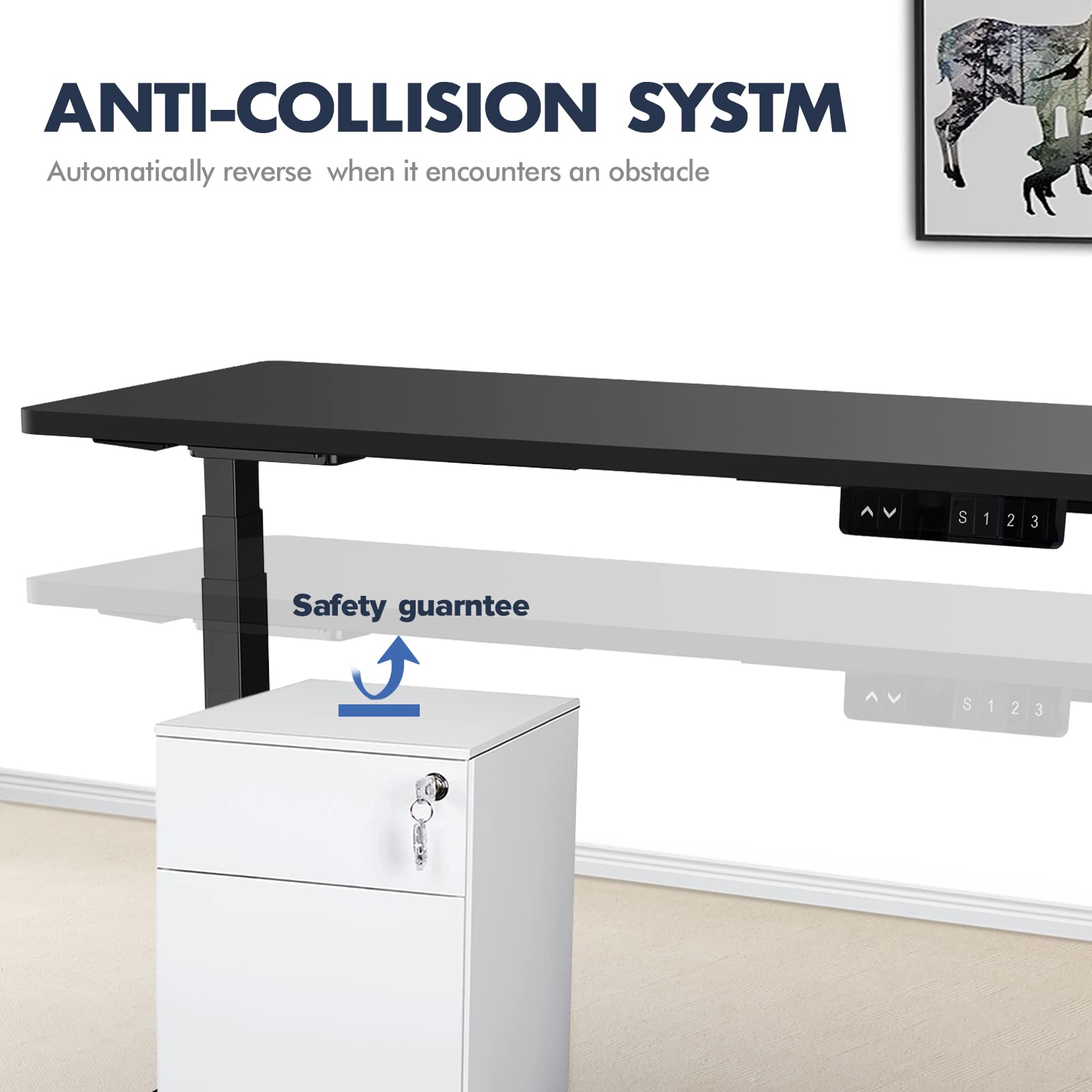 AIMEZ0 Dual Motor Electric Standing Desk Frame - Adjustable Height 27.4
