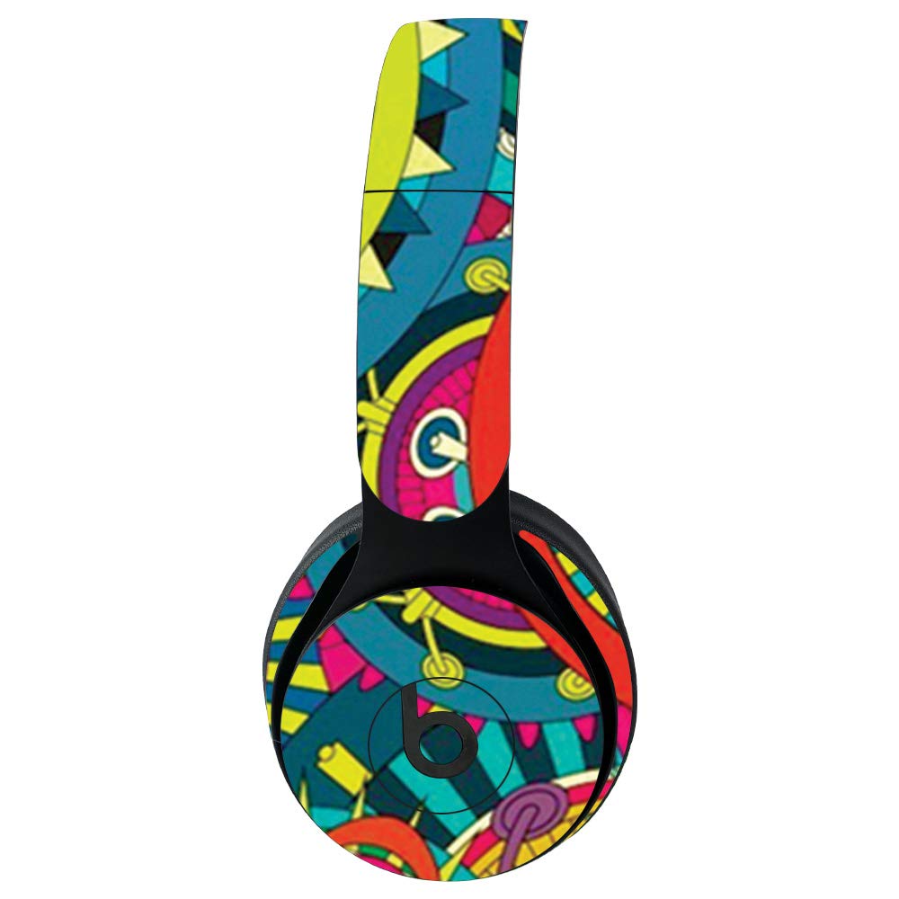 MightySkins Vinyl Decal Wrap Cover for Beats Solo Pro Wireless Headphones - Flower Wheels Design | Protective, Durable & Customizable Skin | Easy to Apply & Remove | Made in USA | Perfect for Travel, Workouts & Daily Use