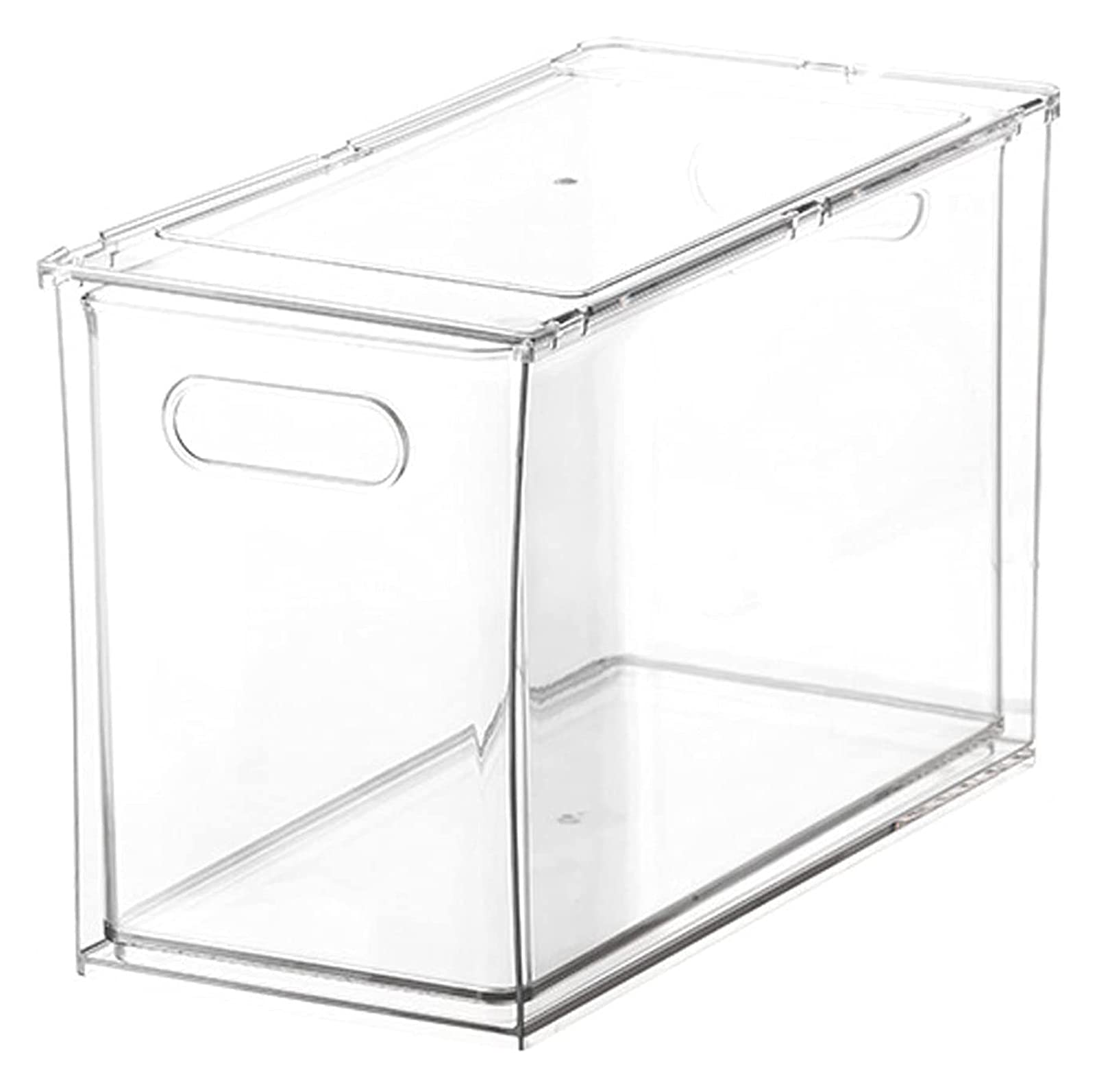 Multifunctional Clear Plastic Storage Container with Handle - Pull Out Drawer Organizer Bin for Fridge, Freezer, Kitchen Pantry, Bathroom & Cabinets - Perfect for Food Storage, Spice Organization and Home Decluttering