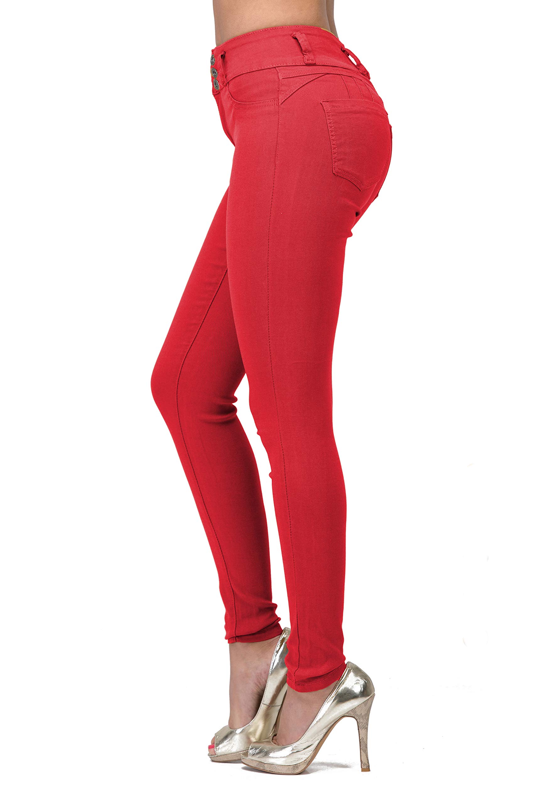 L.B FASHION Women's High Waisted Stretch Skinny Jeans - Plus Size Colored Denim Pants in Black, White & Khaki | Trendy Casual Wear for Everyday Outfits & Date Nights
