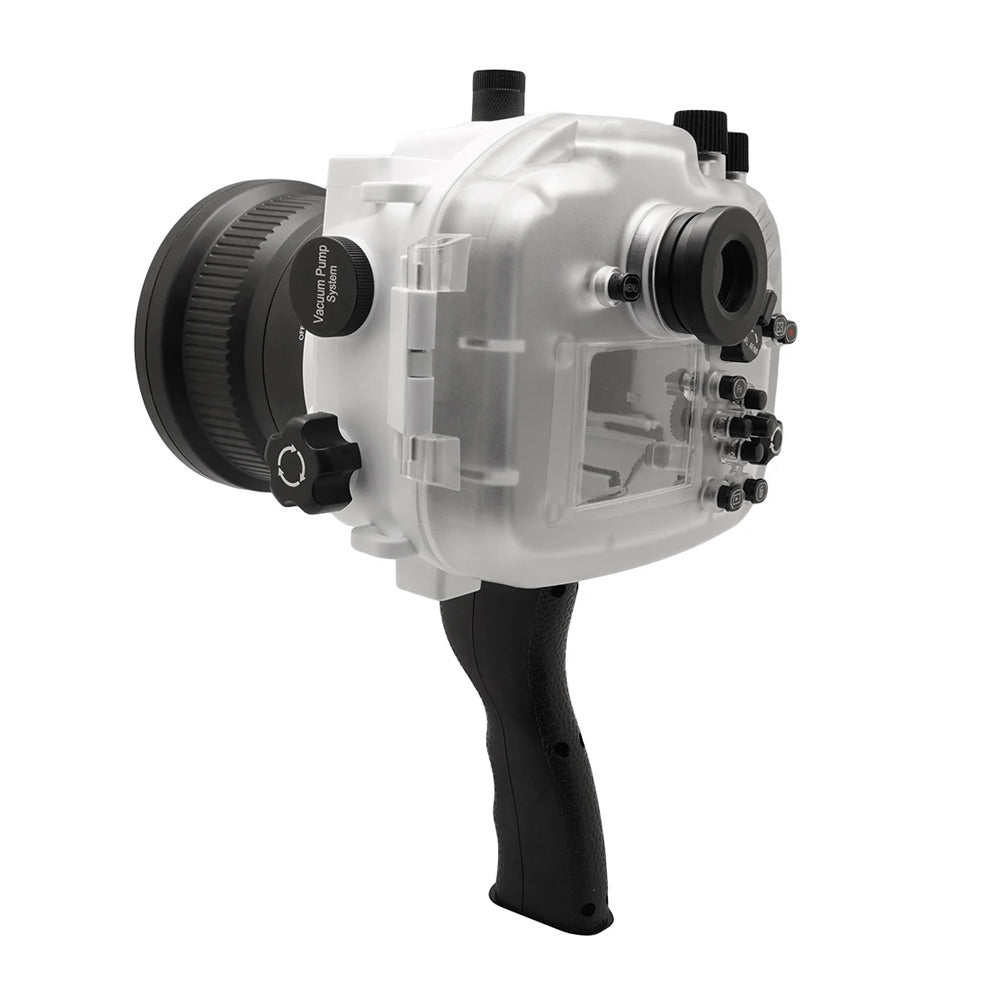 Sony A7 II NG V.2 Series 40M/130FT Waterproof Underwater Camera Housing with Pistol Grip - Standard Port - White - Perfect for Scuba Diving, Snorkeling & Marine Photography