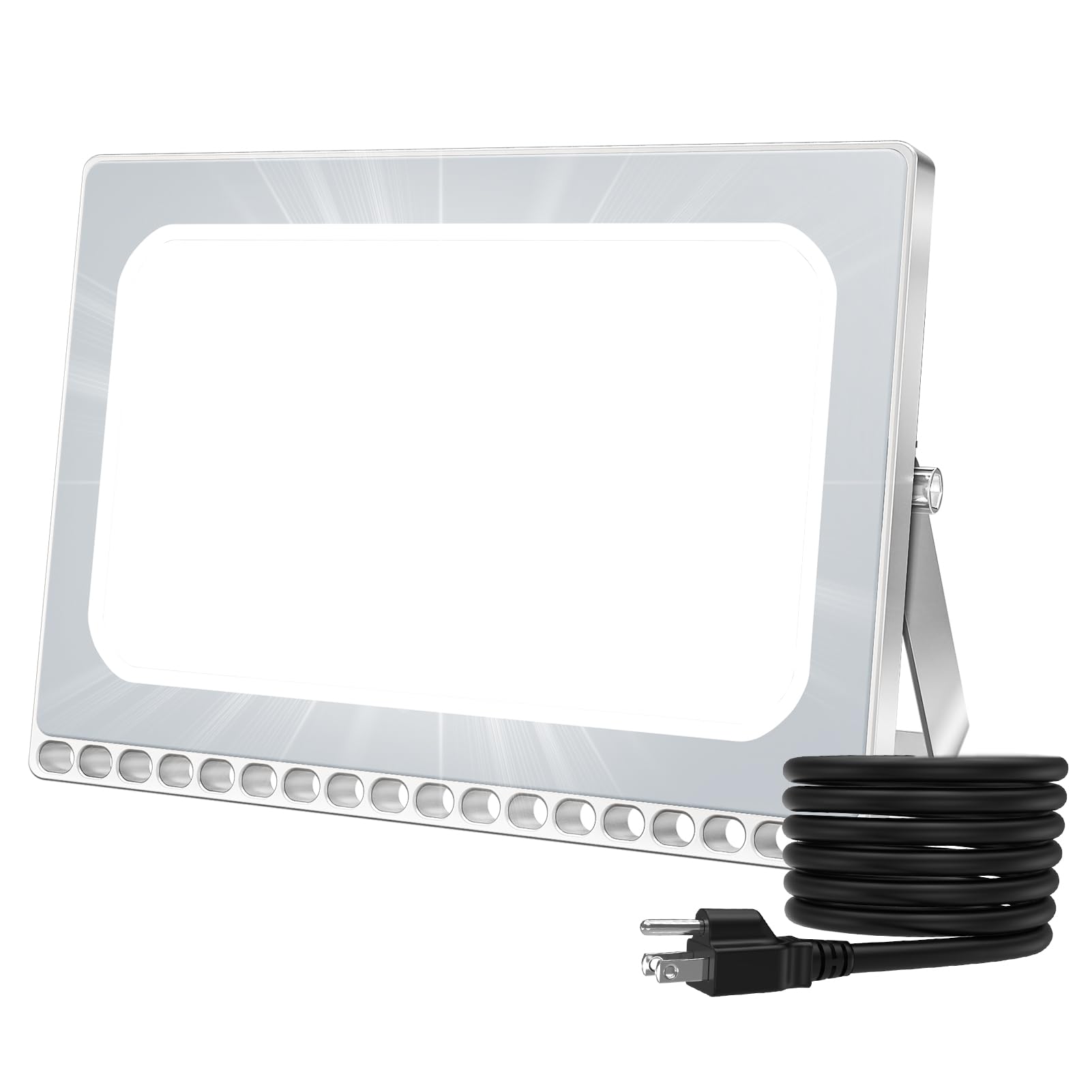 Viugreum 100W LED Flood Lights Outdoor Waterproof IP65 - 110V 10000LM Super Bright Daylight White (6000K) - Security Floodlight for Yard, Garden, Landscape, Wall Lighting - US Plug Included - Perfect for Home, Garage, and Commercial Outdoor Use