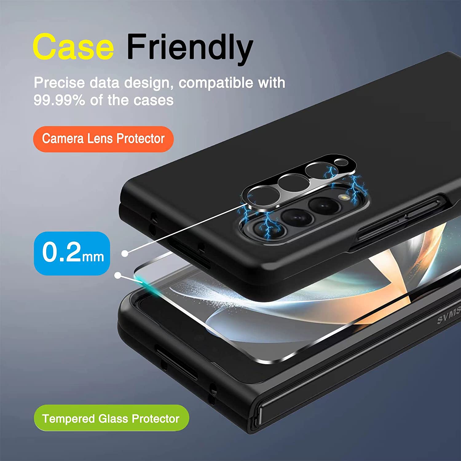 Samsung Galaxy Z Fold 4 5G Screen Protector (3 Pack) - Tempered Glass with Easy Installation Kit - Perfect for Work, Travel & Daily Protection